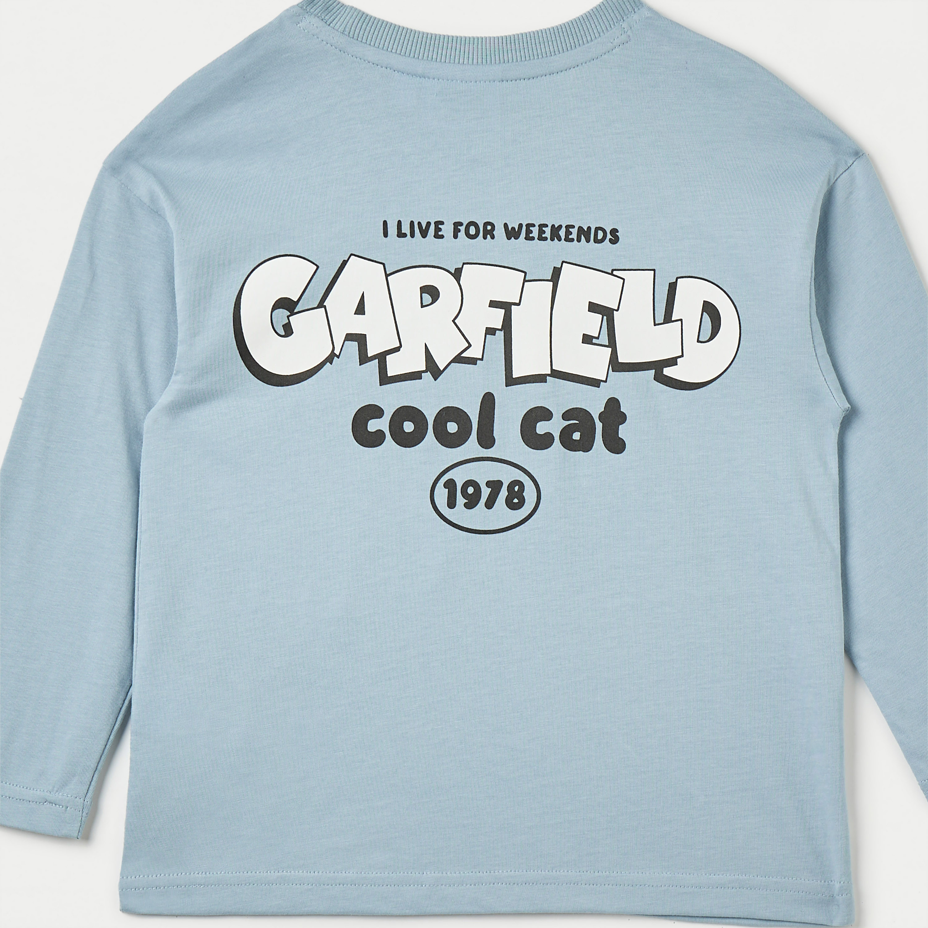تيشيرت بياقة ضيقة وأكمام طويلة وطبعات غارفيلد-boys-clothing-tshirtsandpolos-image-5