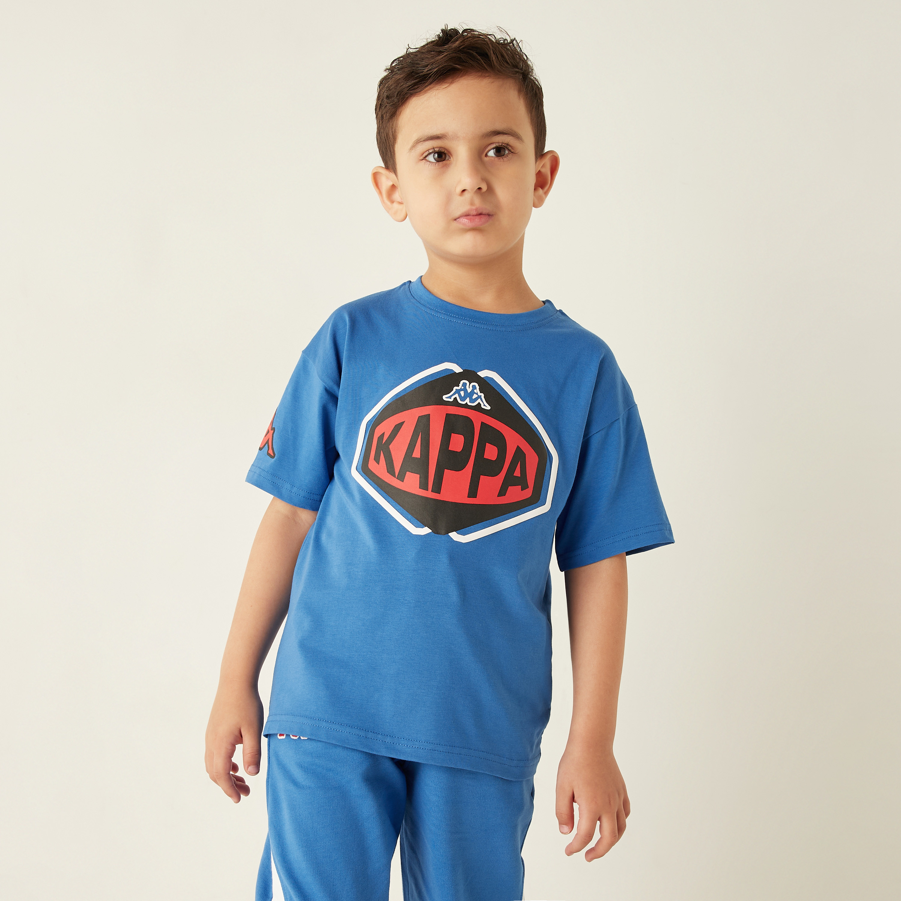 Kappa Logo Print T-shirt with Crew Neck and Short Sleeves-boys-clothing-tshirtsandpolos-image-1