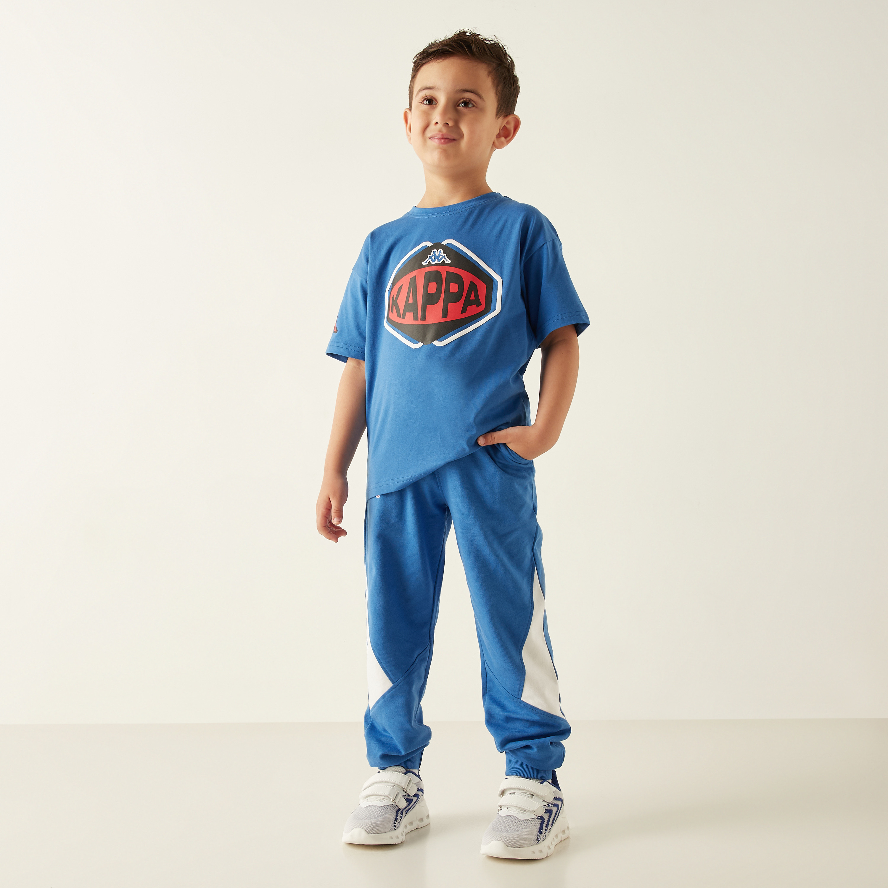 Kappa Logo Print T-shirt with Crew Neck and Short Sleeves-boys-clothing-tshirtsandpolos-image-2