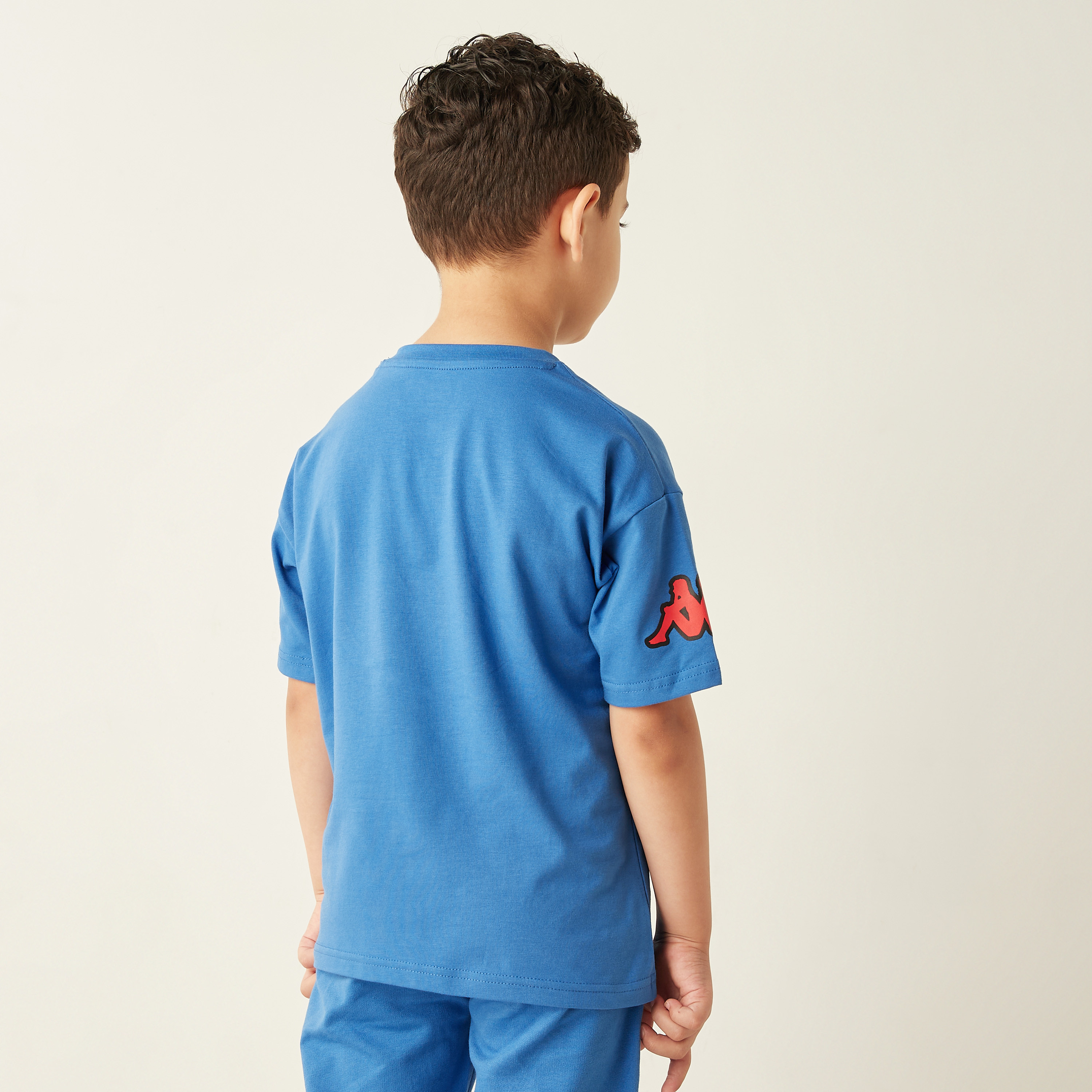 Kappa Logo Print T-shirt with Crew Neck and Short Sleeves-boys-clothing-tshirtsandpolos-image-3