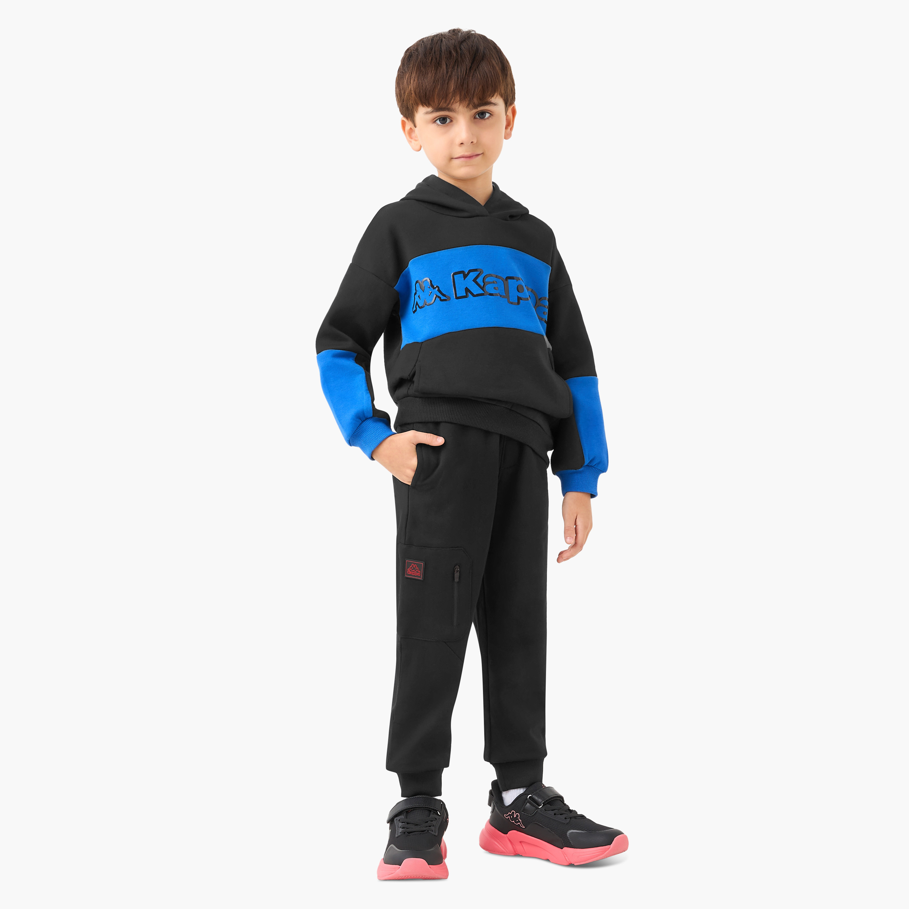 بنطلون رياضي سادة برباط إغلاق وجيوب من كابا-boys-clothing-sportswear-bottoms-image-3