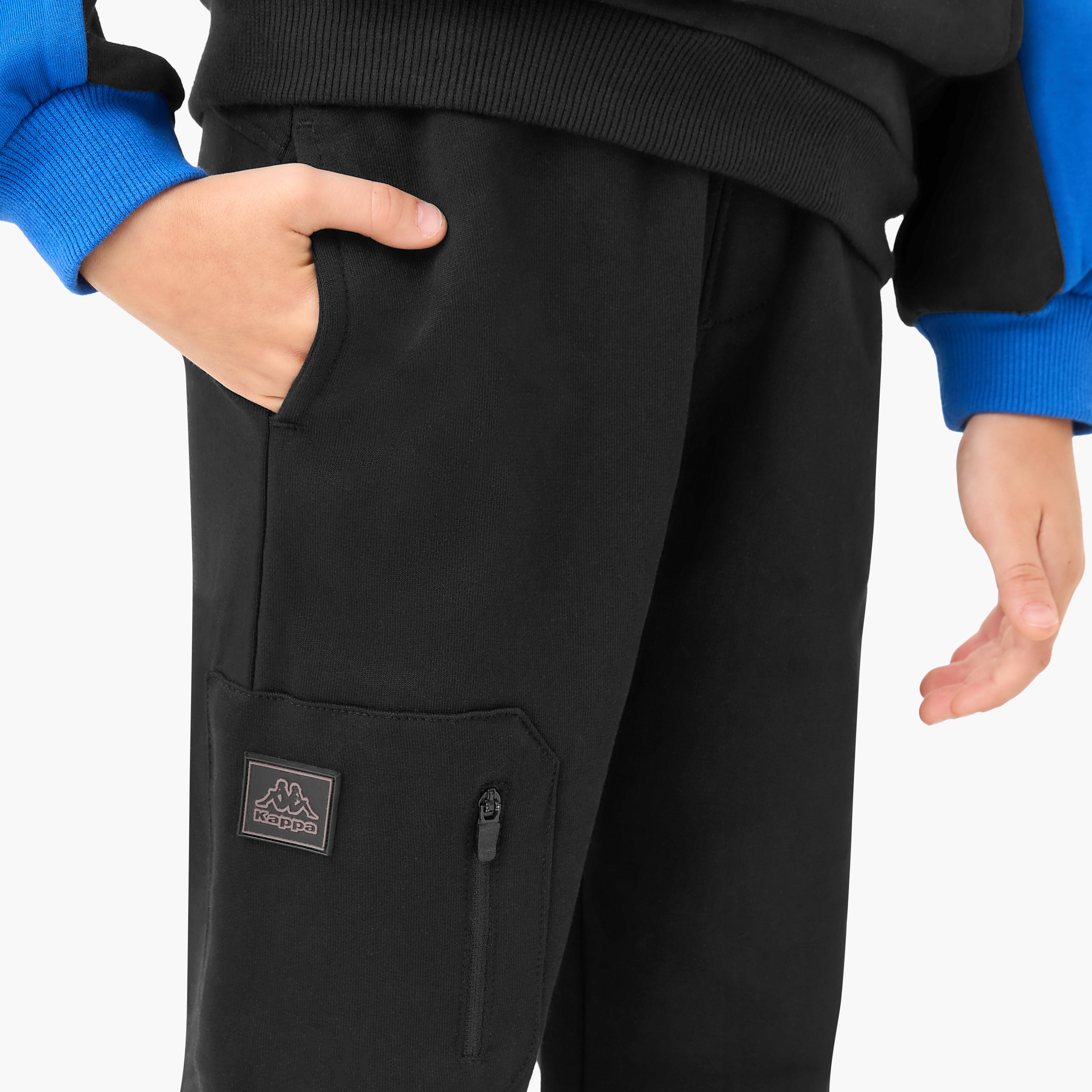 بنطلون رياضي سادة برباط إغلاق وجيوب من كابا-boys-clothing-sportswear-bottoms-image-1