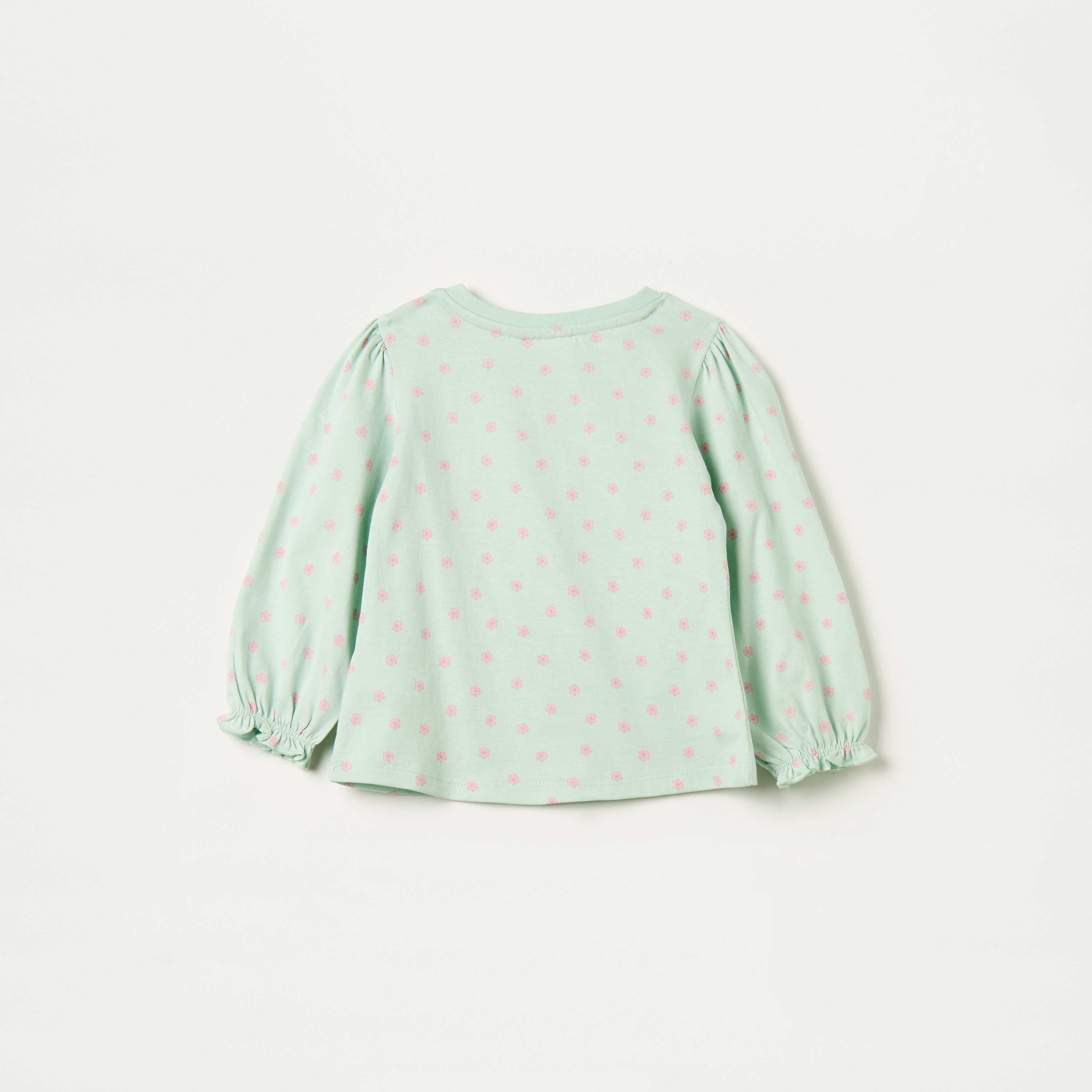 تيشيرت بياقة ضيّقة وأكمام منفوخة بطبعات زهرية من جونيورز-baby-girls-clothing-tshirts-image-2
