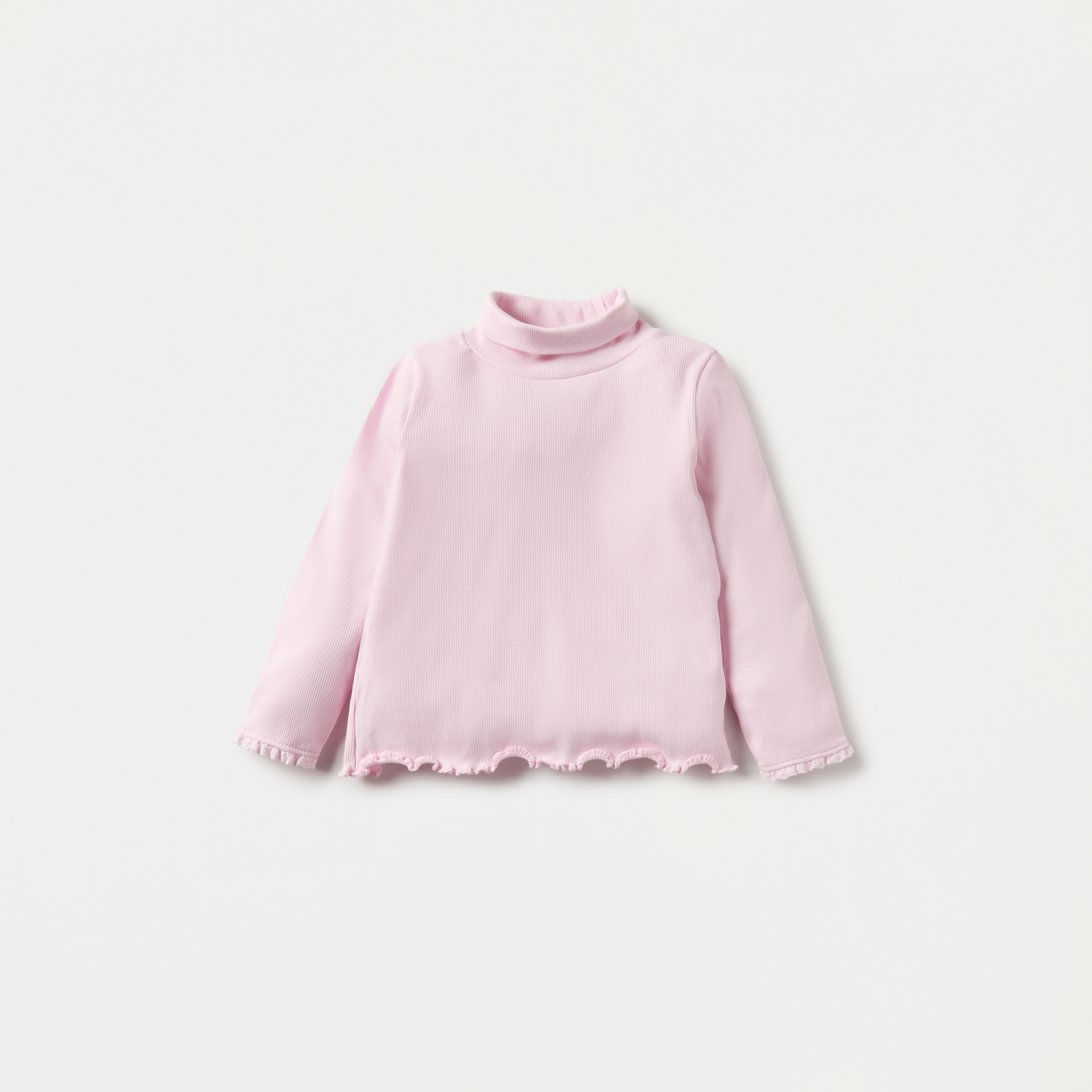 Juniors Ribbed Top with Turtle Neck and Long Sleeves - Set of 2-baby-girls-clothing-tshirts-image-2