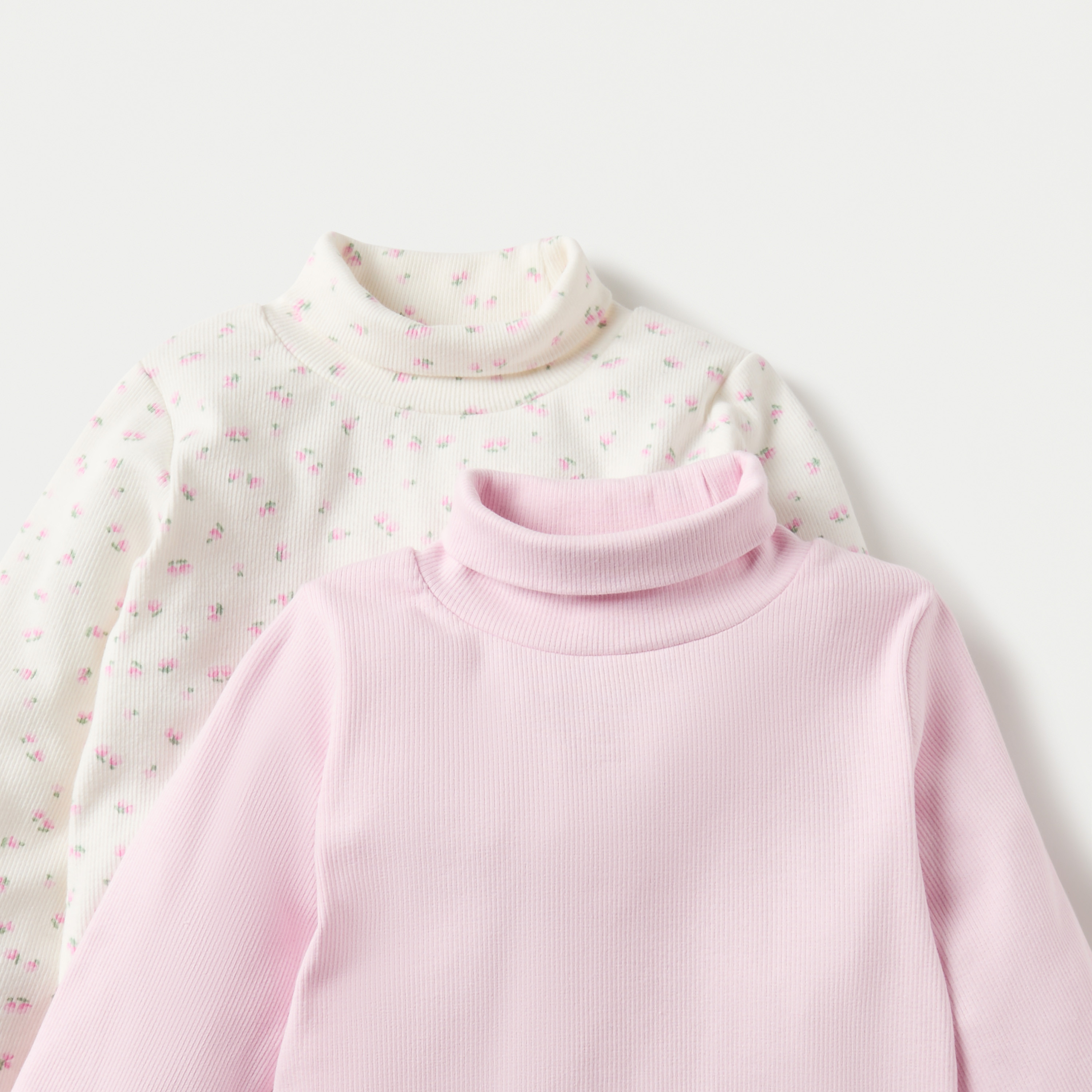 Juniors Ribbed Top with Turtle Neck and Long Sleeves - Set of 2-baby-girls-clothing-tshirts-image-4