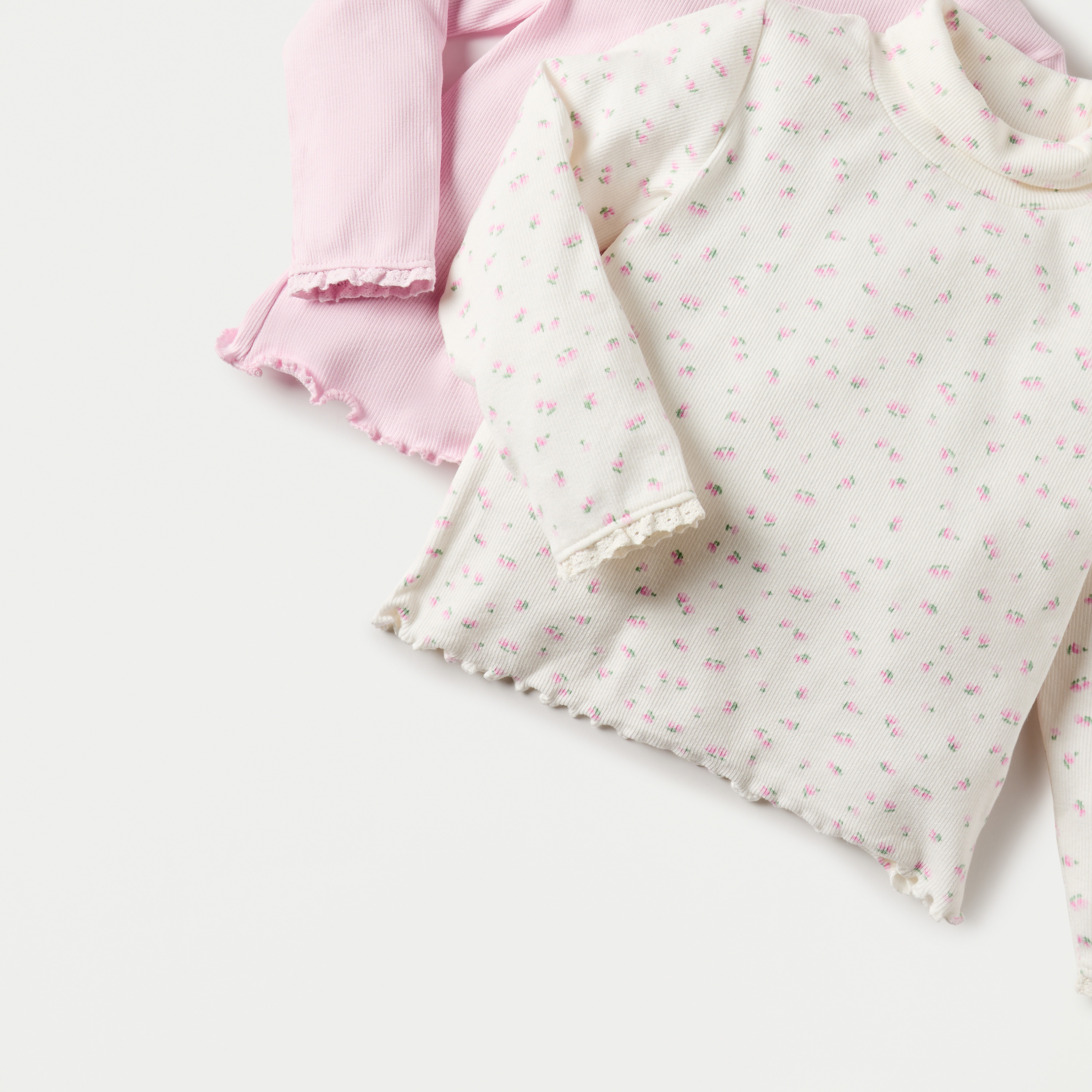 Juniors Ribbed Top with Turtle Neck and Long Sleeves - Set of 2-baby-girls-clothing-tshirts-image-5