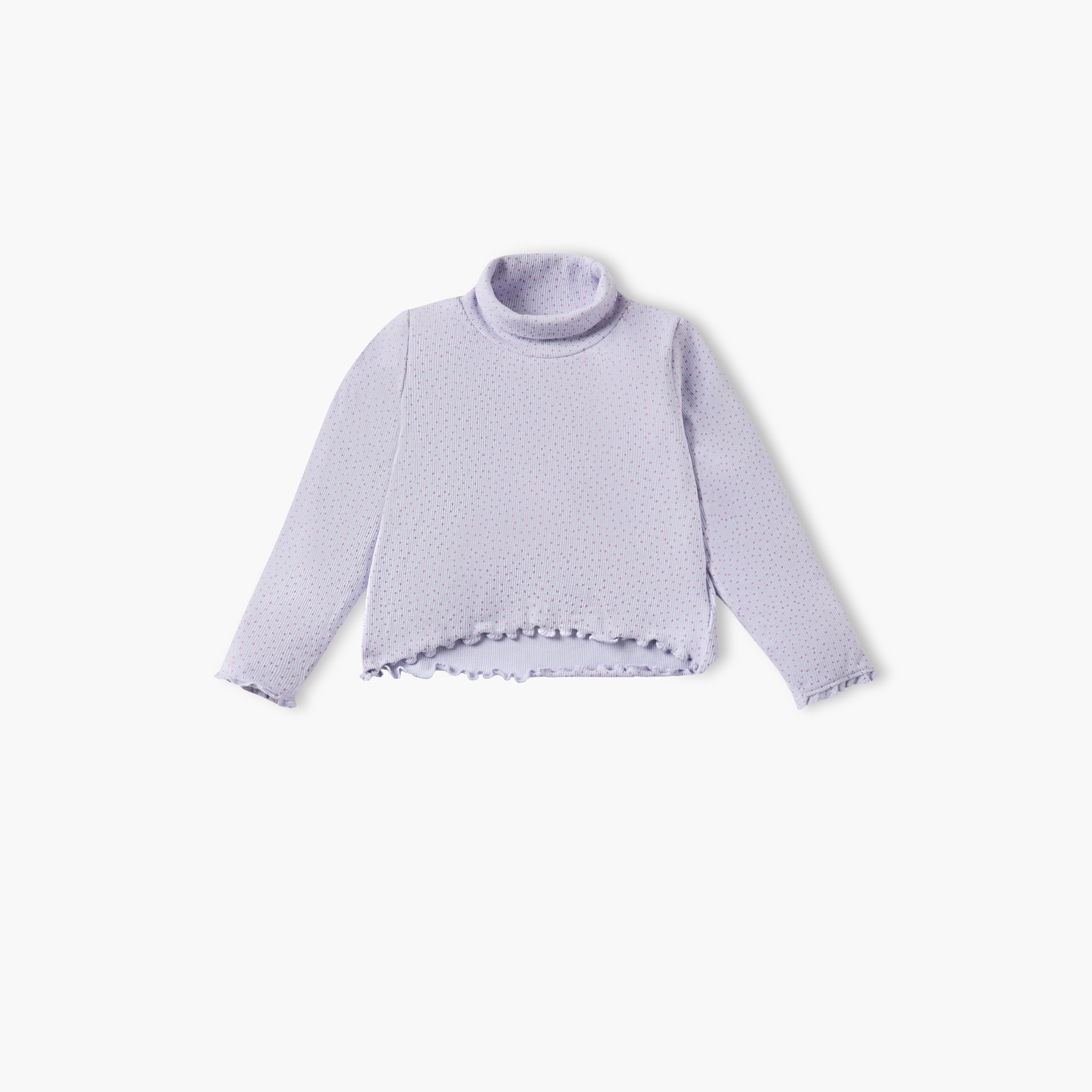 Juniors Ribbed Top with Turtle Neck and Long Sleeves - Set of 2-baby-girls-clothing-tshirts-image-2