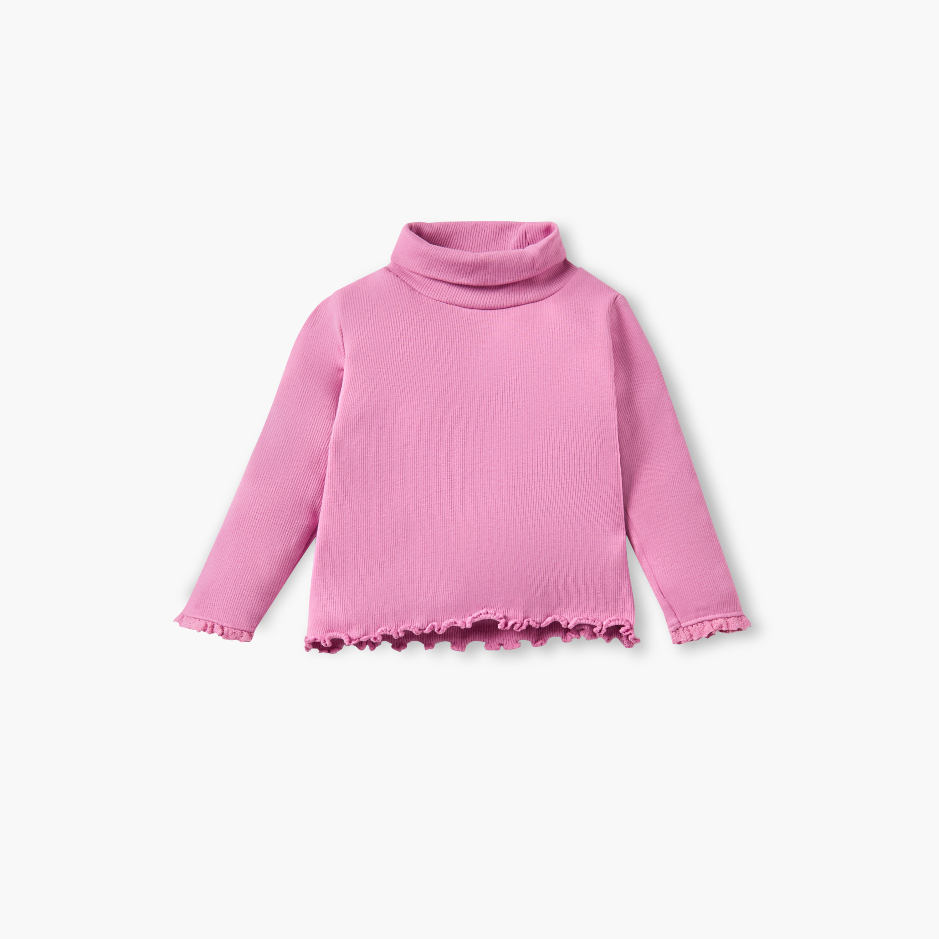 Juniors Ribbed Top with Turtle Neck and Long Sleeves - Set of 2-baby-girls-clothing-tshirts-image-3