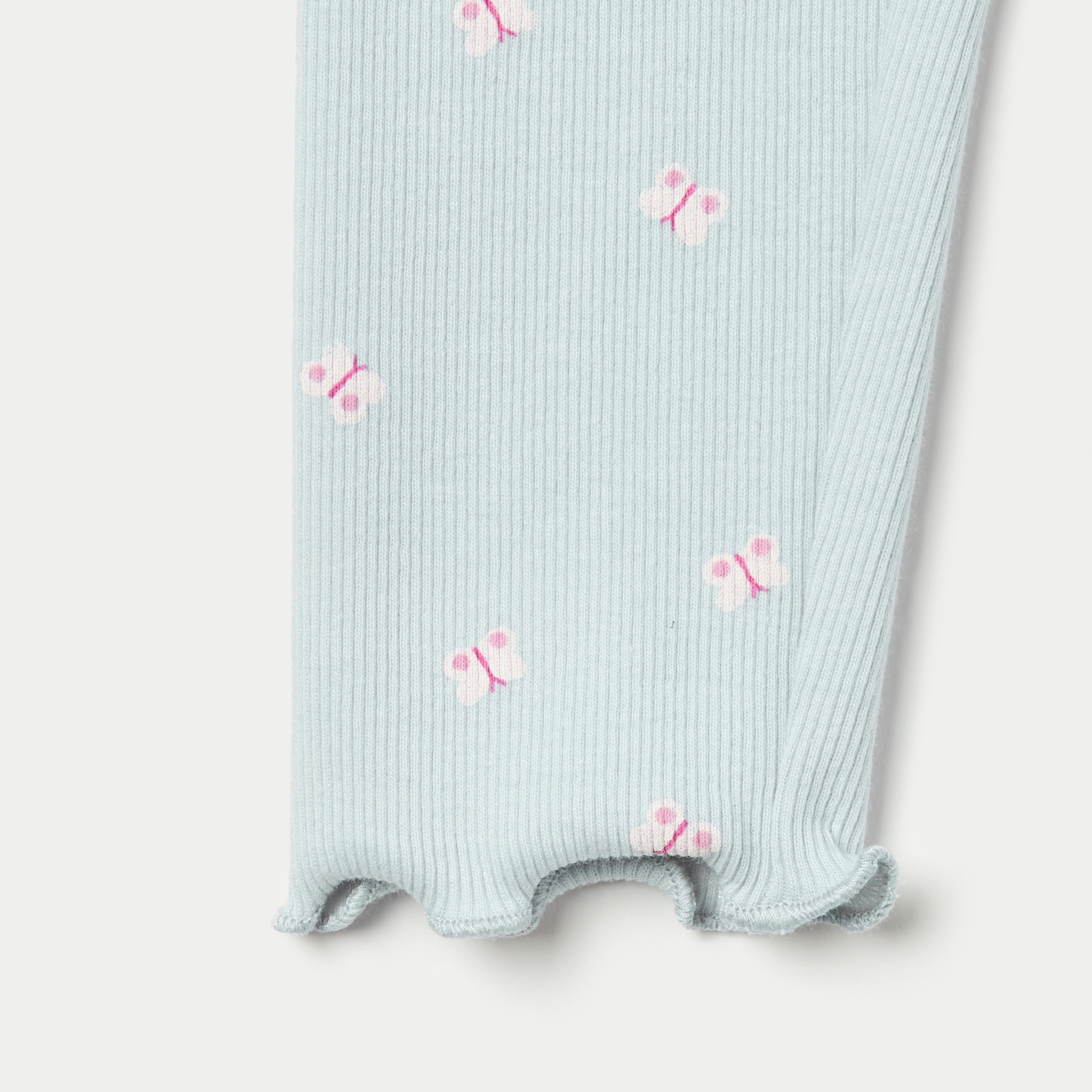 Juniors Butterfly Print Leggings with Button Detail and Lettuce Hem-baby-girls-clothing-bottoms-leggings-image-4