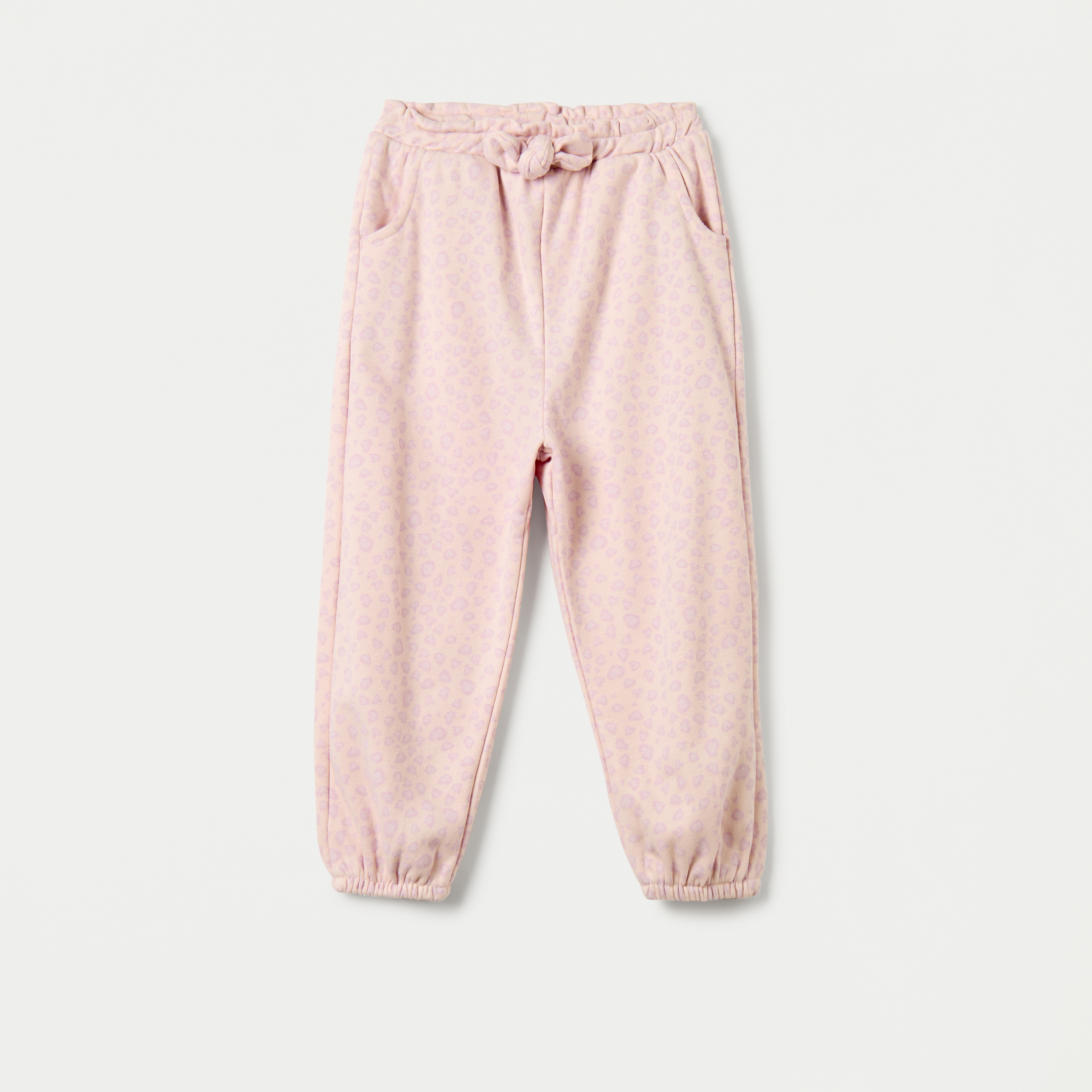 بنطلون رياضي بخصر مطاطي وجيوب وطبعات من جونيورز-baby-girls-clothing-bottoms-joggersandtrackpants-image-1
