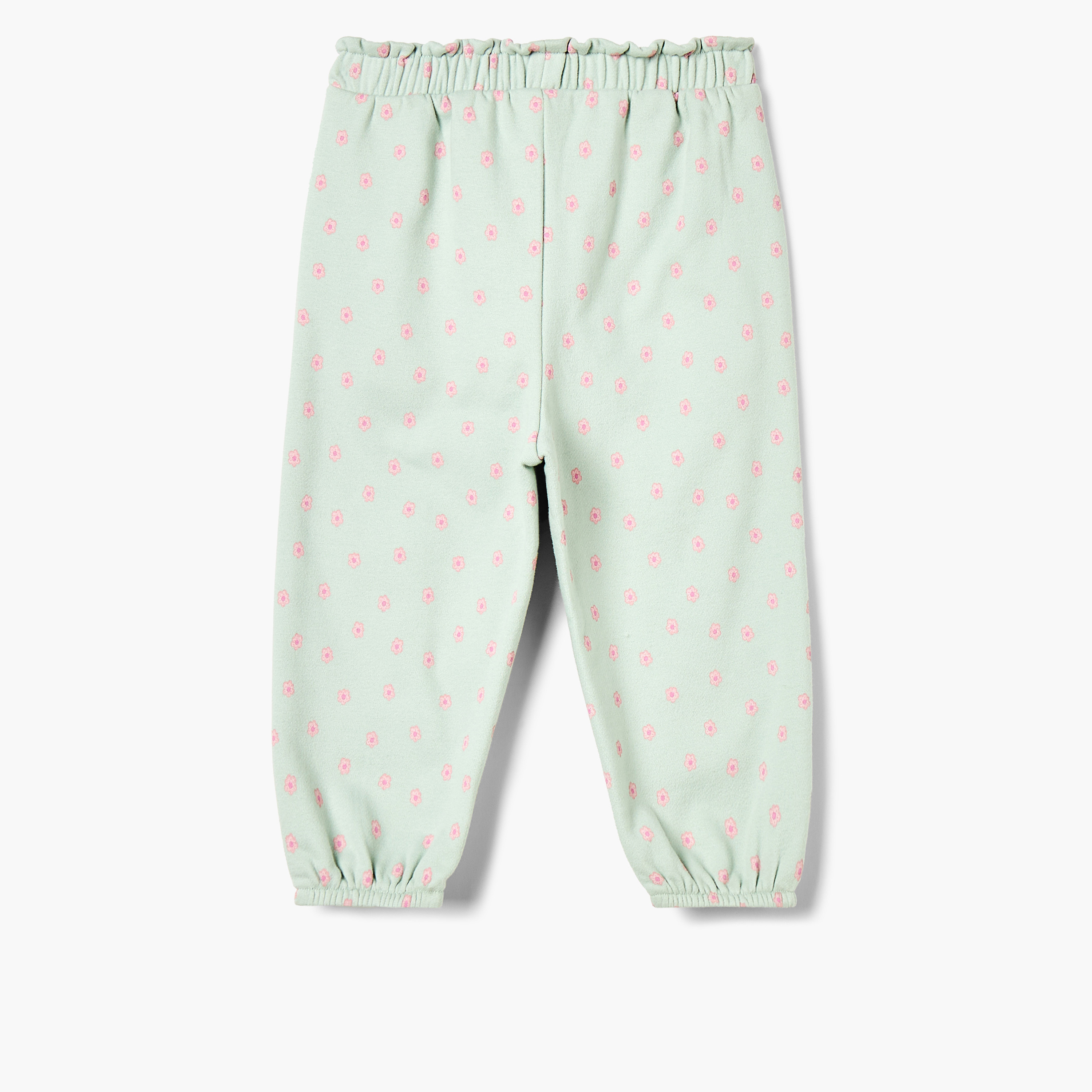 Juniors All-Over Floral Print Joggers with Bow Accent and Elasticated Waistband-baby-girls-clothing-bottoms-joggersandtrackpants-image-2