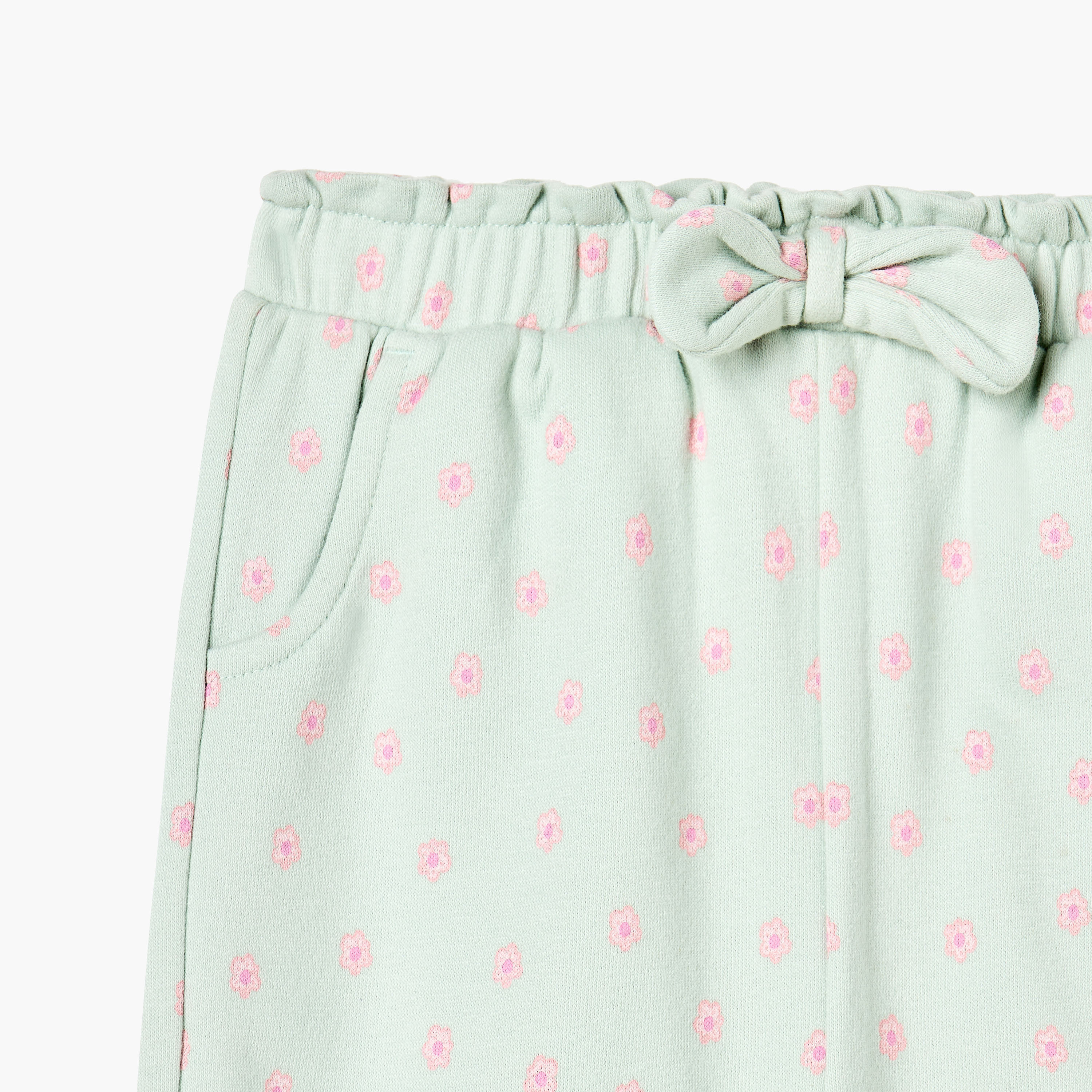 Juniors All-Over Floral Print Joggers with Bow Accent and Elasticated Waistband-baby-girls-clothing-bottoms-joggersandtrackpants-image-3