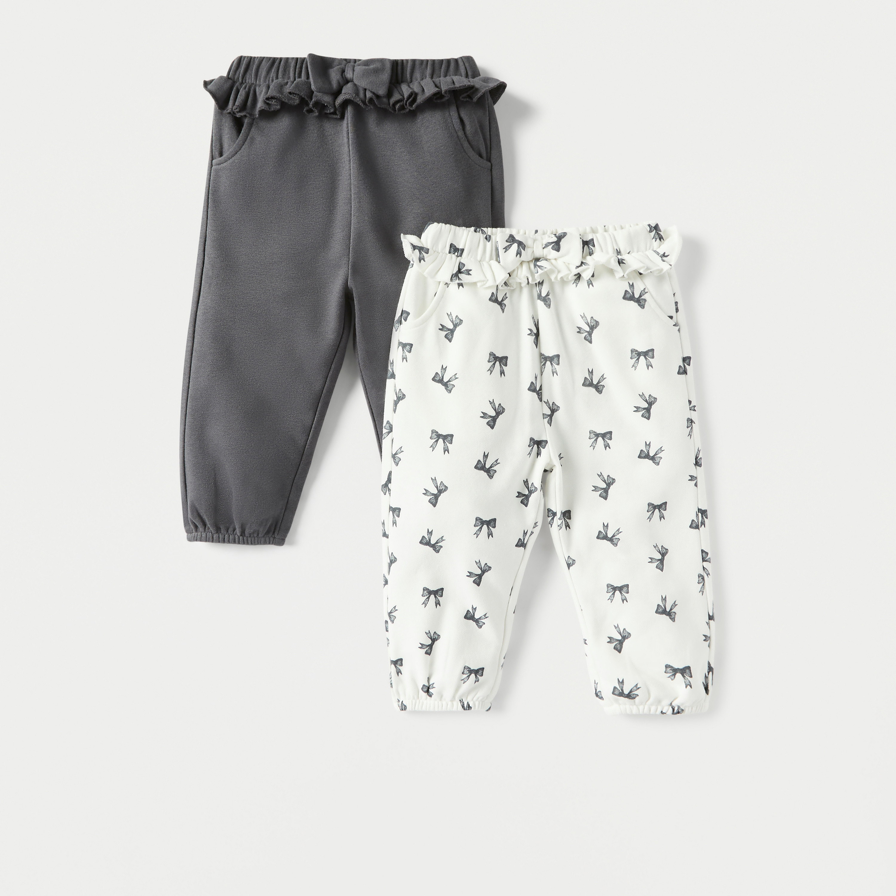 Juniors Assorted Joggers with Bow Detail - Set of 2-baby-girls-clothing-bottoms-joggersandtrackpants-image-1