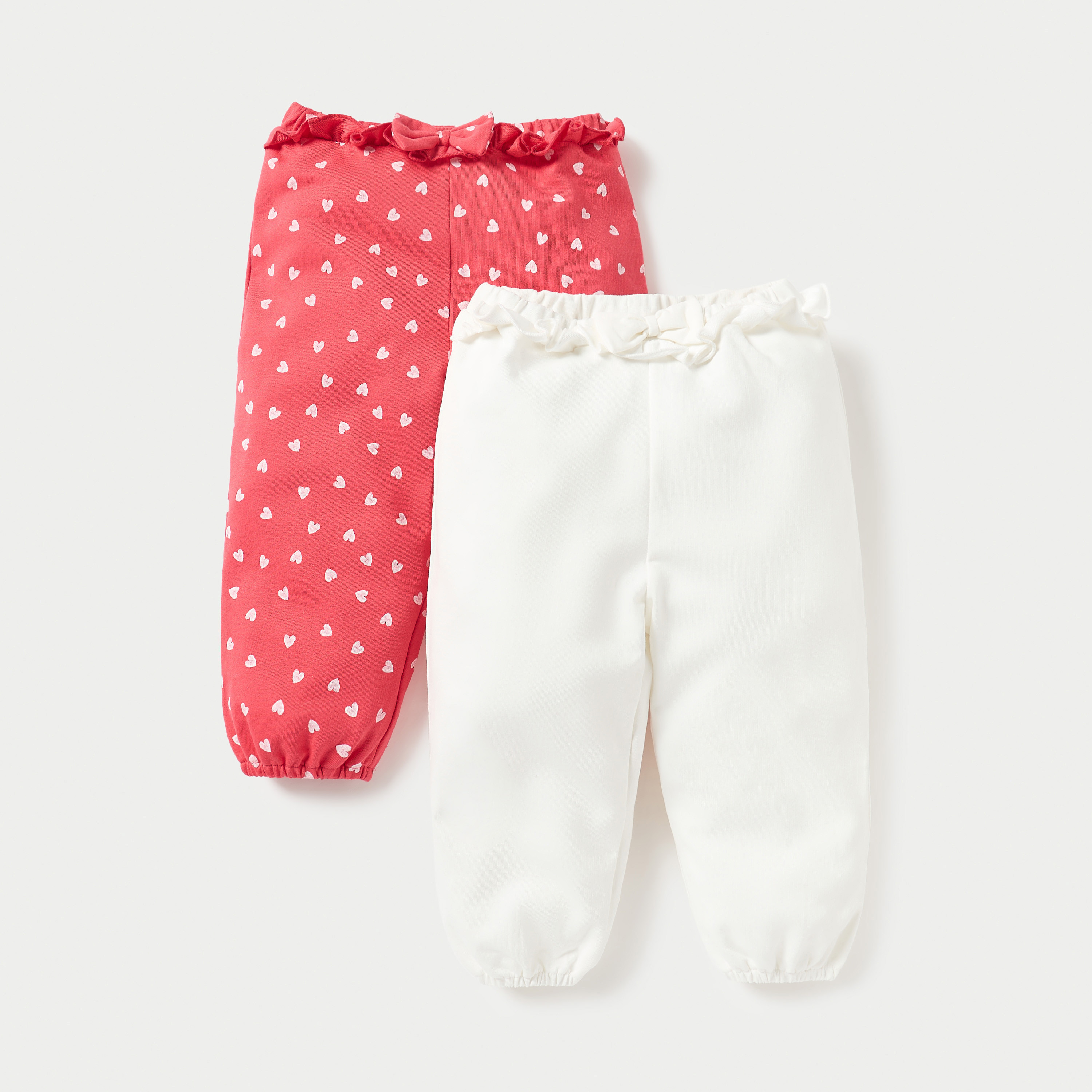 Juniors Assorted Joggers with Bow Detail and Elasticated Waistband - Set of 2-baby-girls-clothing-bottoms-joggersandtrackpants-image-1