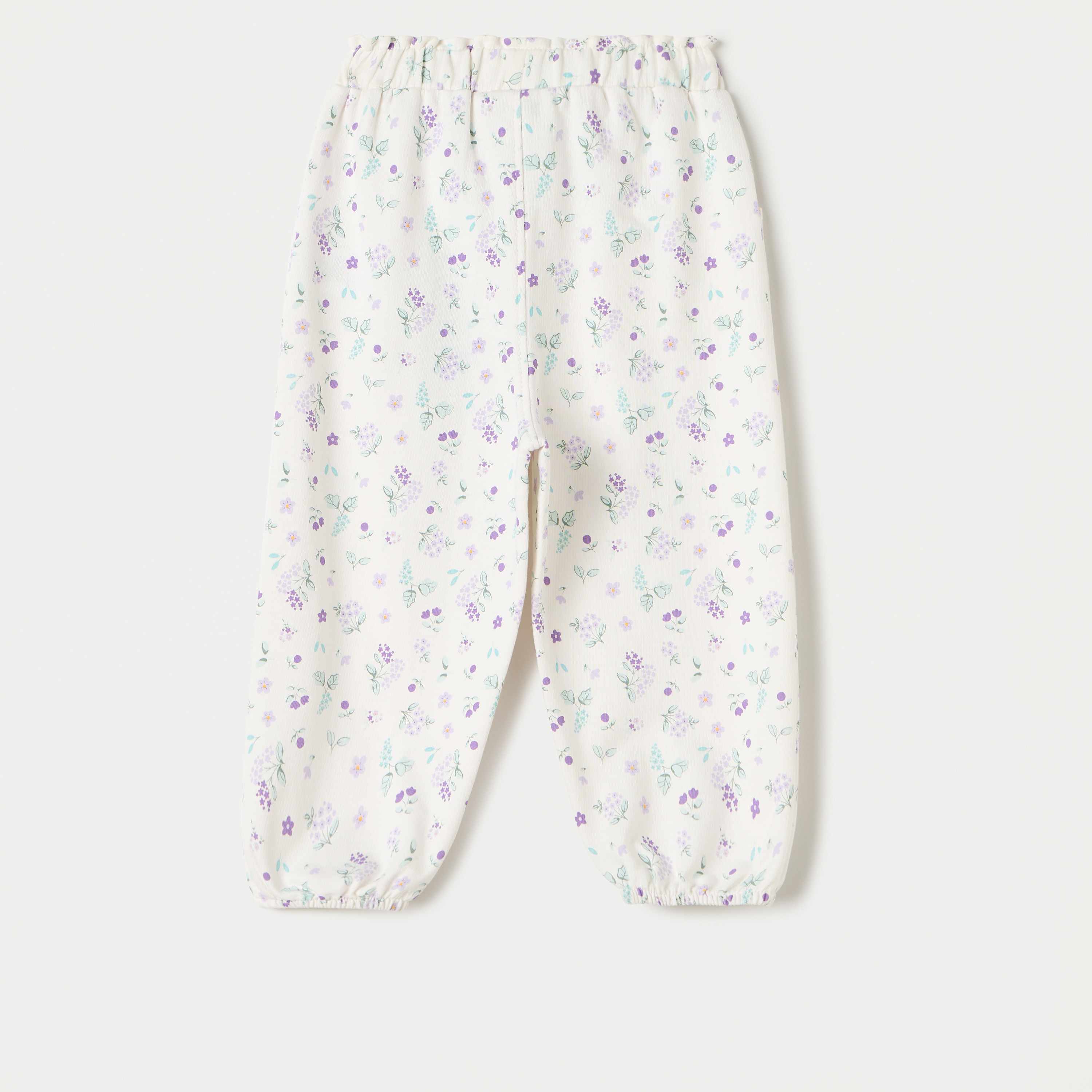 Juniors Floral Print Joggers with Elasticated Waist and Pockets-baby-girls-clothing-bottoms-joggersandtrackpants-image-2