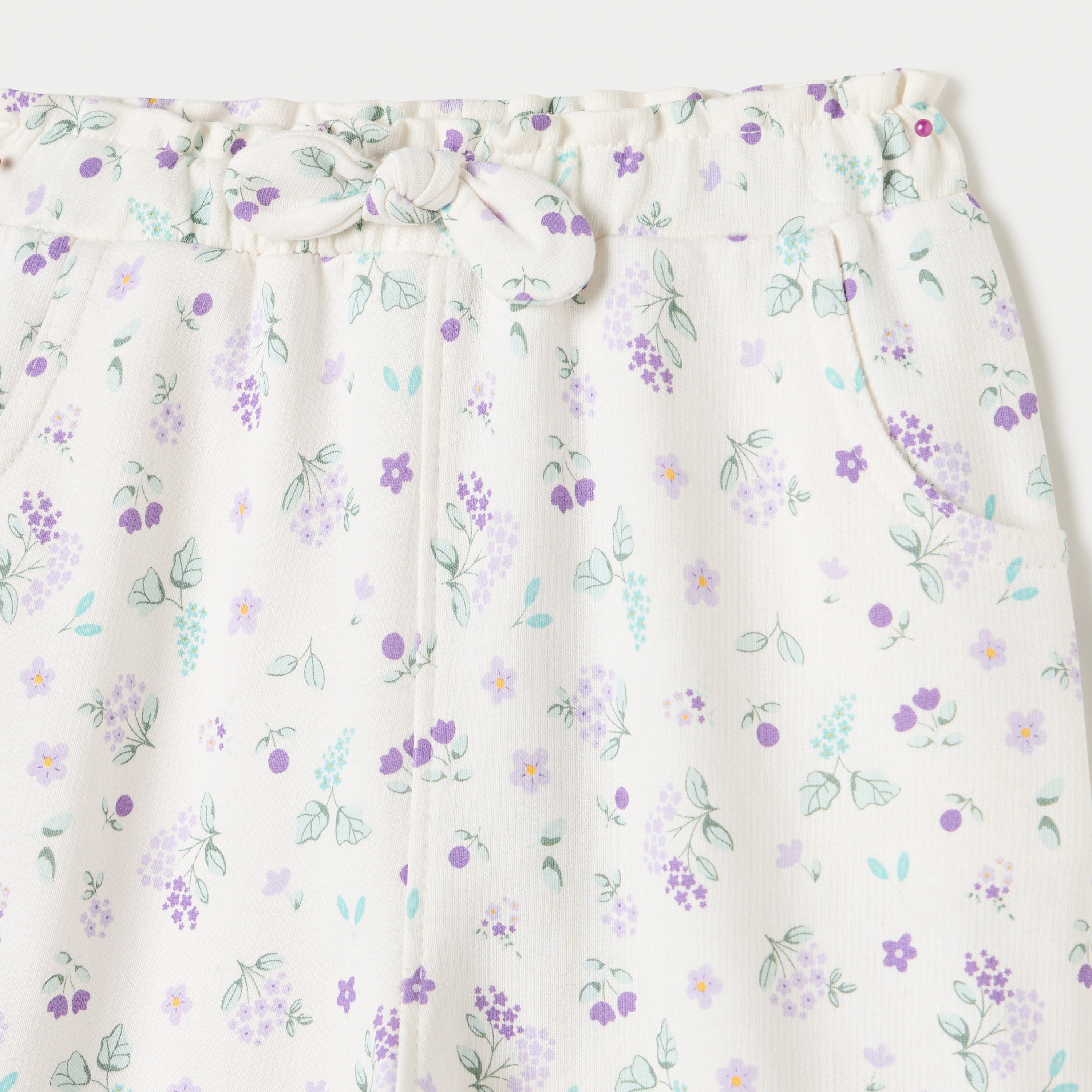 Juniors Floral Print Joggers with Elasticated Waist and Pockets-baby-girls-clothing-bottoms-joggersandtrackpants-image-3