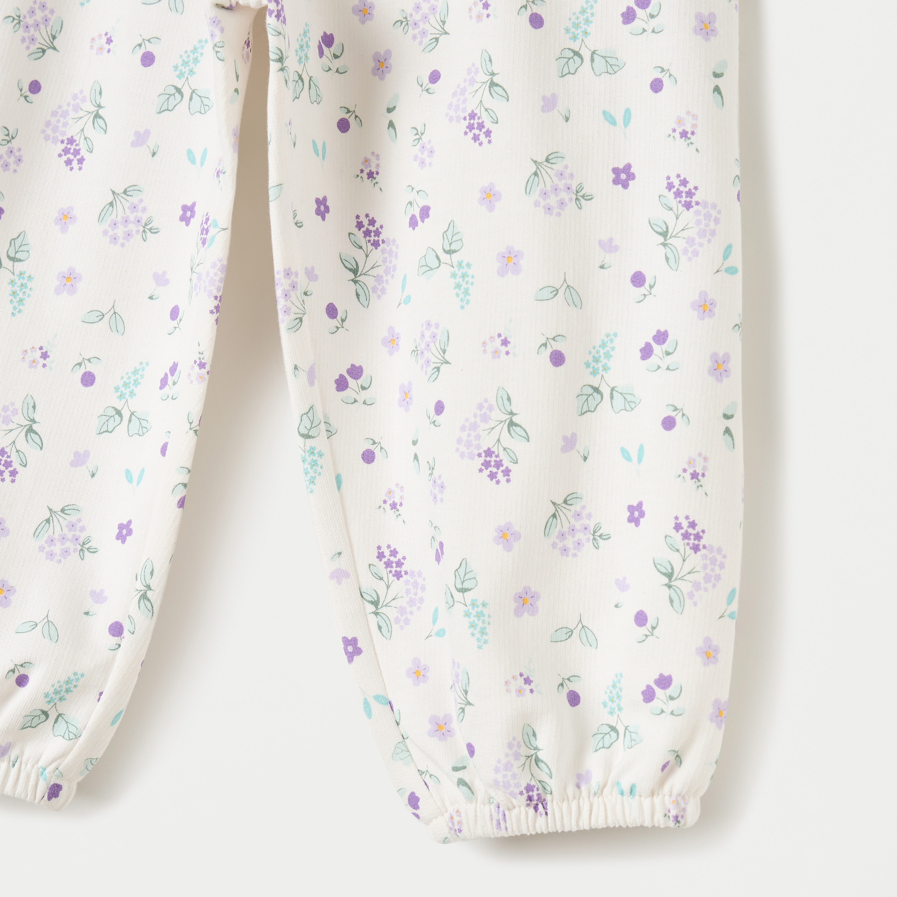 Juniors Floral Print Joggers with Elasticated Waist and Pockets-baby-girls-clothing-bottoms-joggersandtrackpants-image-4