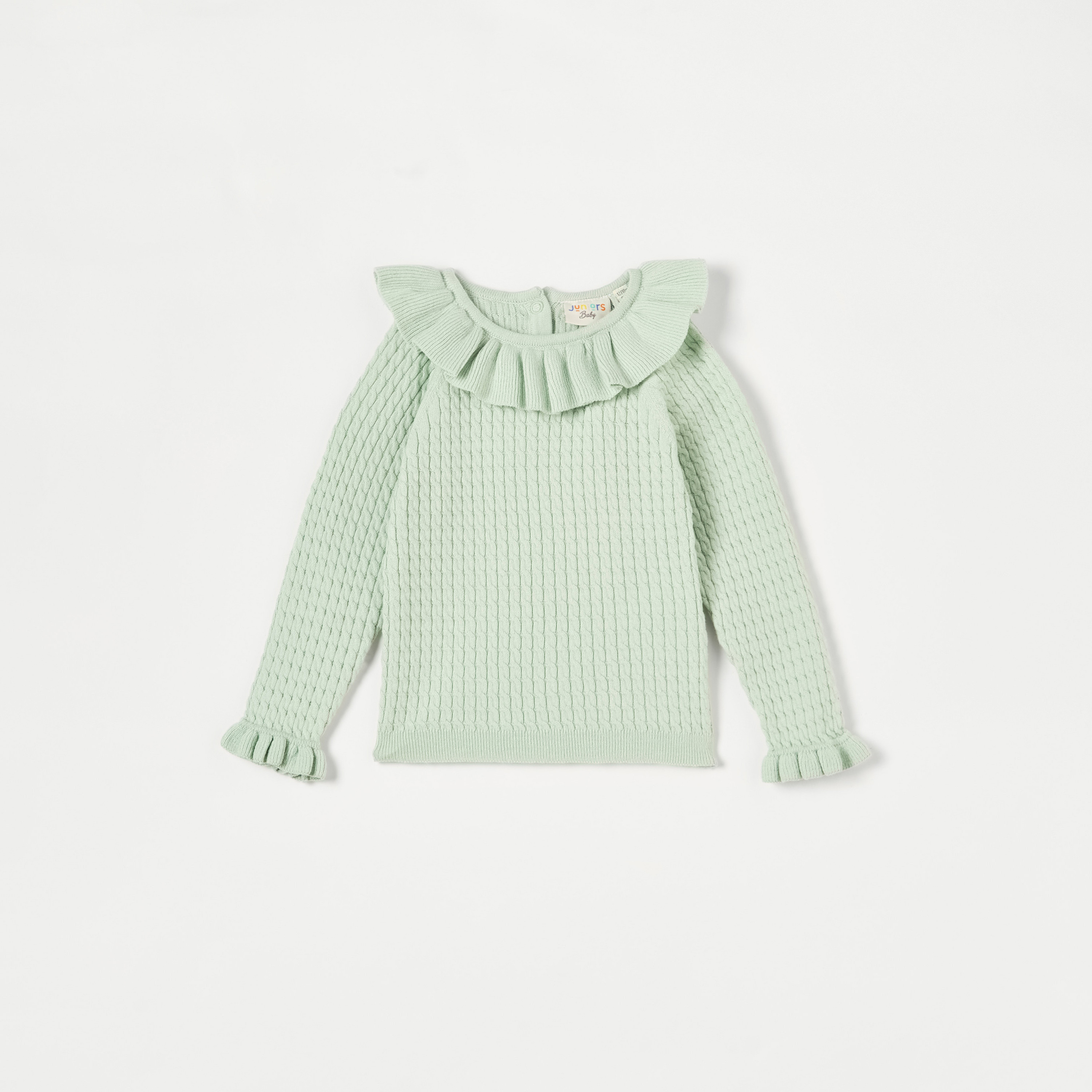 Juniors Textured Pullover with Crew Neck and Long Sleeves-baby-girls-clothing-jumpersandcardigans-image-1