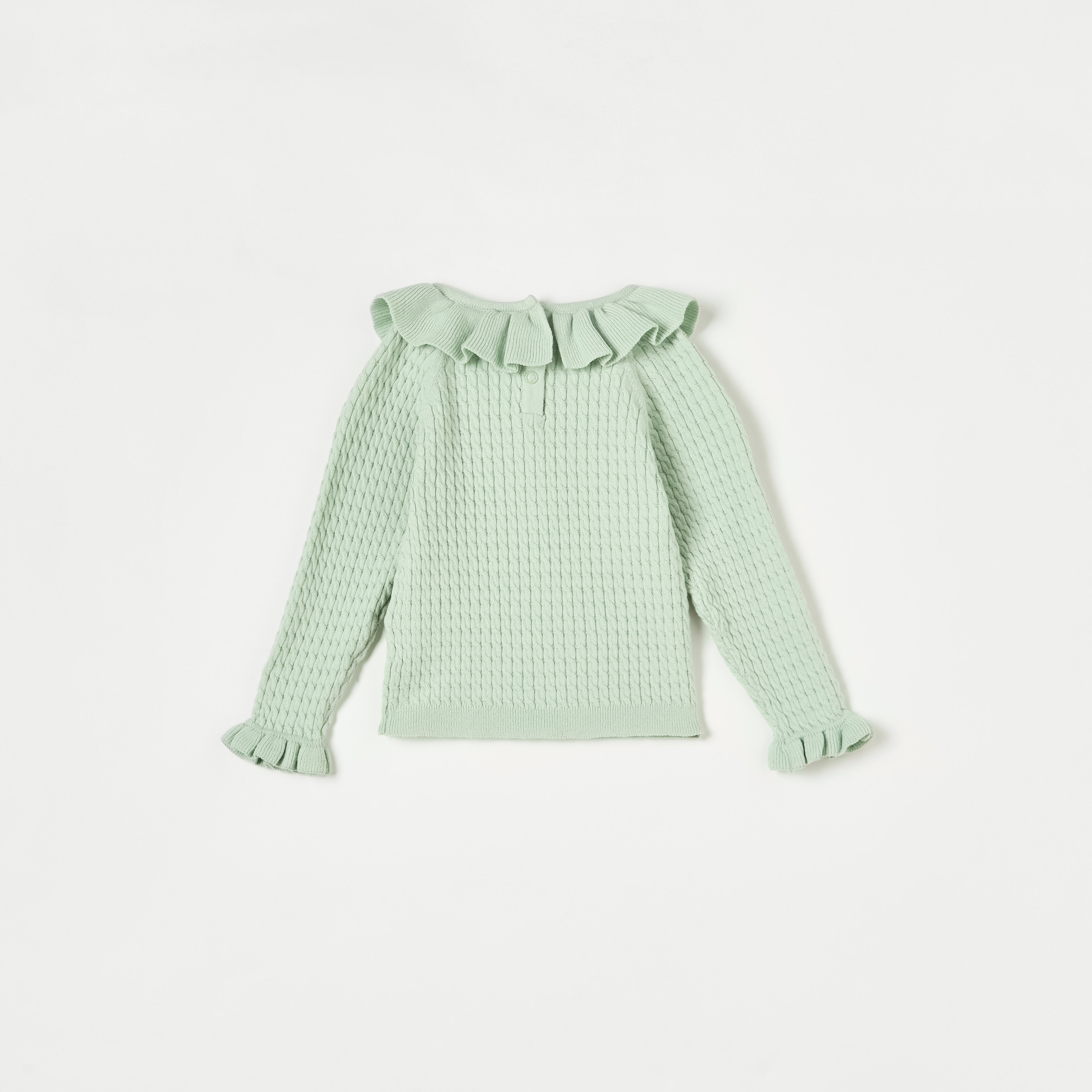 Juniors Textured Pullover with Crew Neck and Long Sleeves-baby-girls-clothing-jumpersandcardigans-image-2