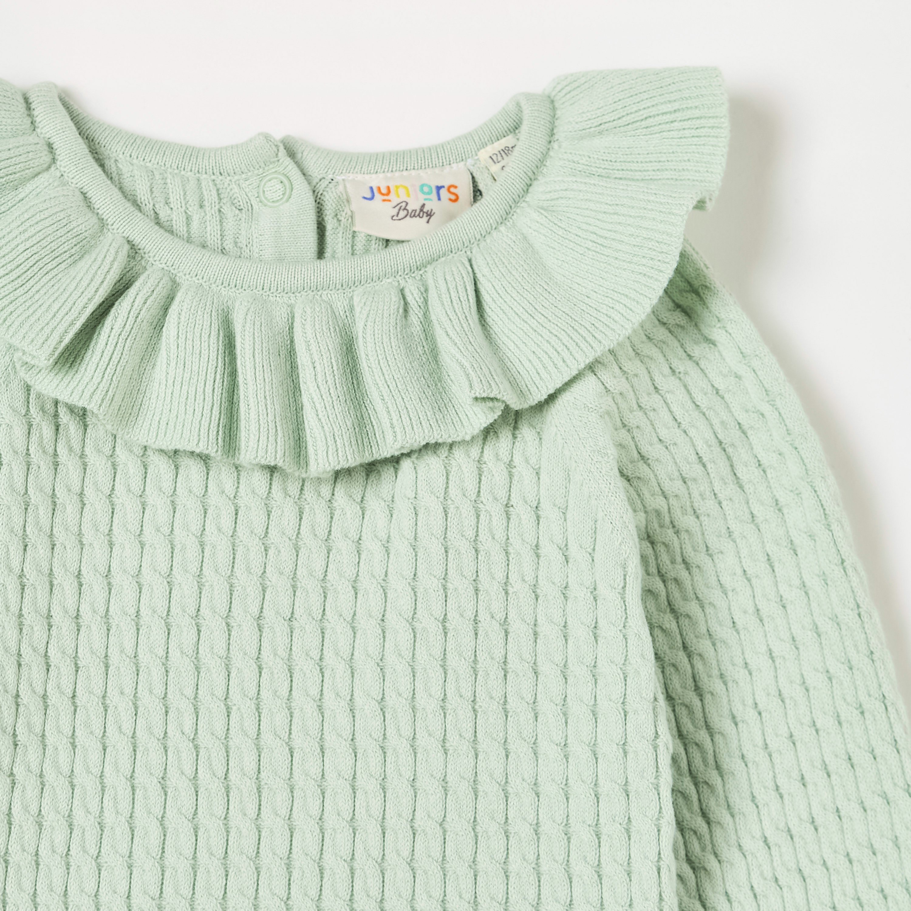 Juniors Textured Pullover with Crew Neck and Long Sleeves-baby-girls-clothing-jumpersandcardigans-image-3