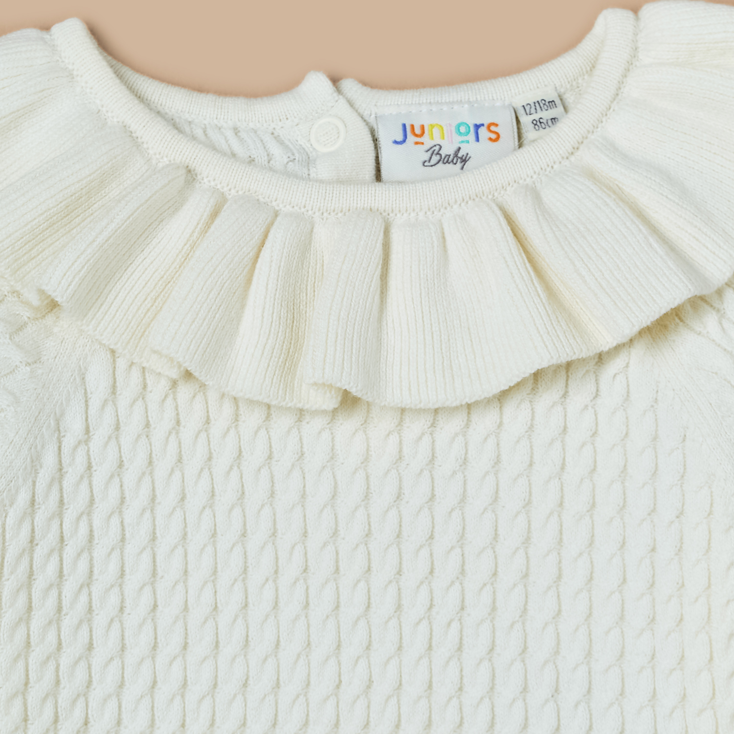 بلوفر بارز الملمس بياقة ضيّقة وأكمام طويلة من جونيورز-baby-girls-clothing-jumpersandcardigans-image-3