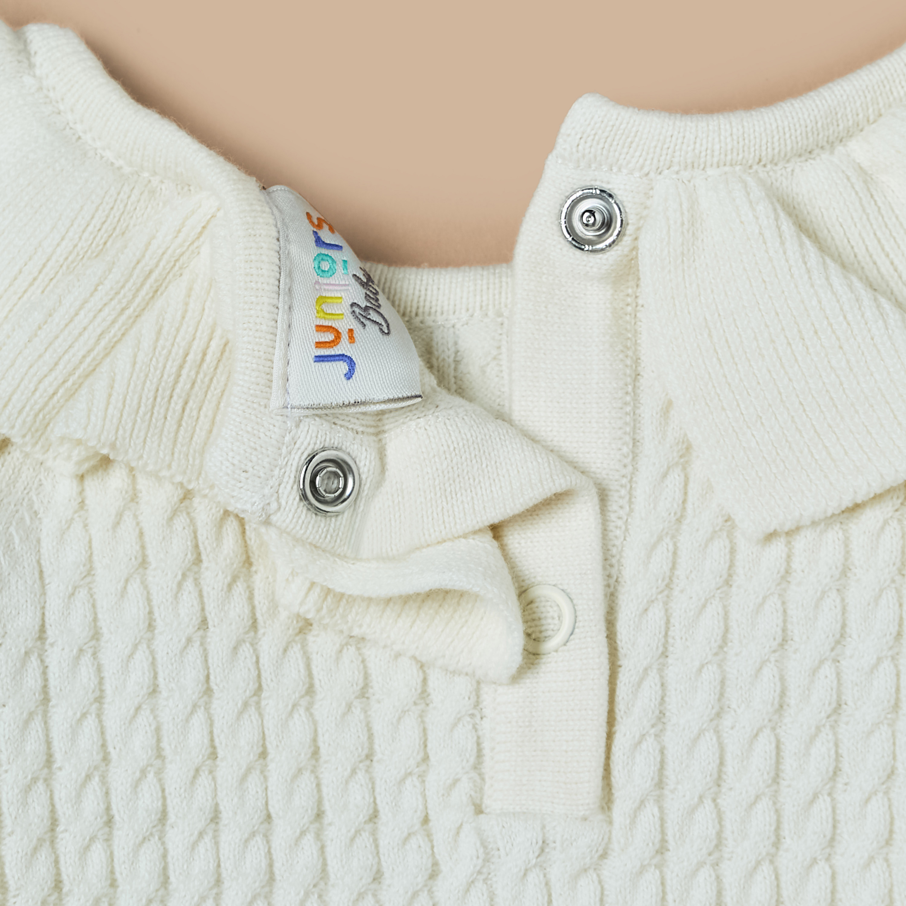 بلوفر بارز الملمس بياقة ضيّقة وأكمام طويلة من جونيورز-baby-girls-clothing-jumpersandcardigans-image-1