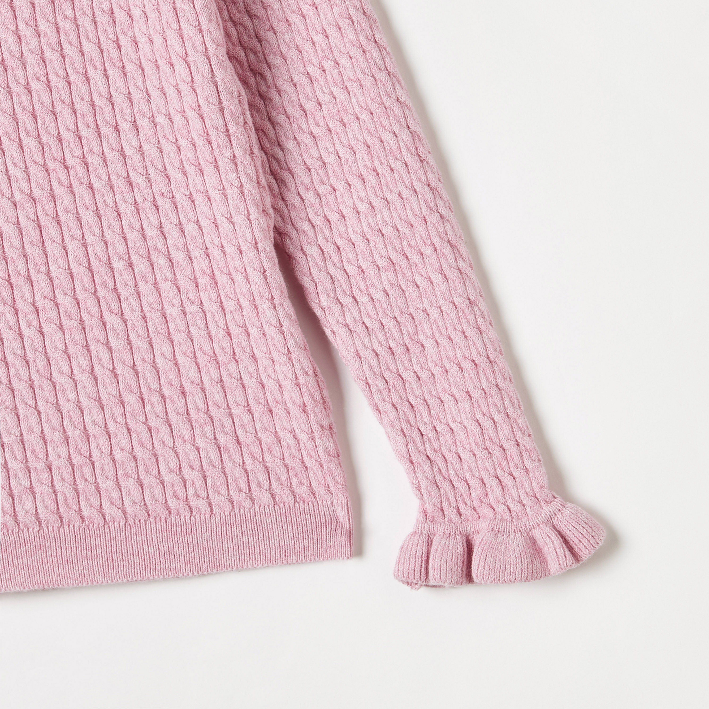 Juniors Textured Pullover with Long Sleeves and Ruffles-baby-girls-clothing-jumpersandcardigans-image-4