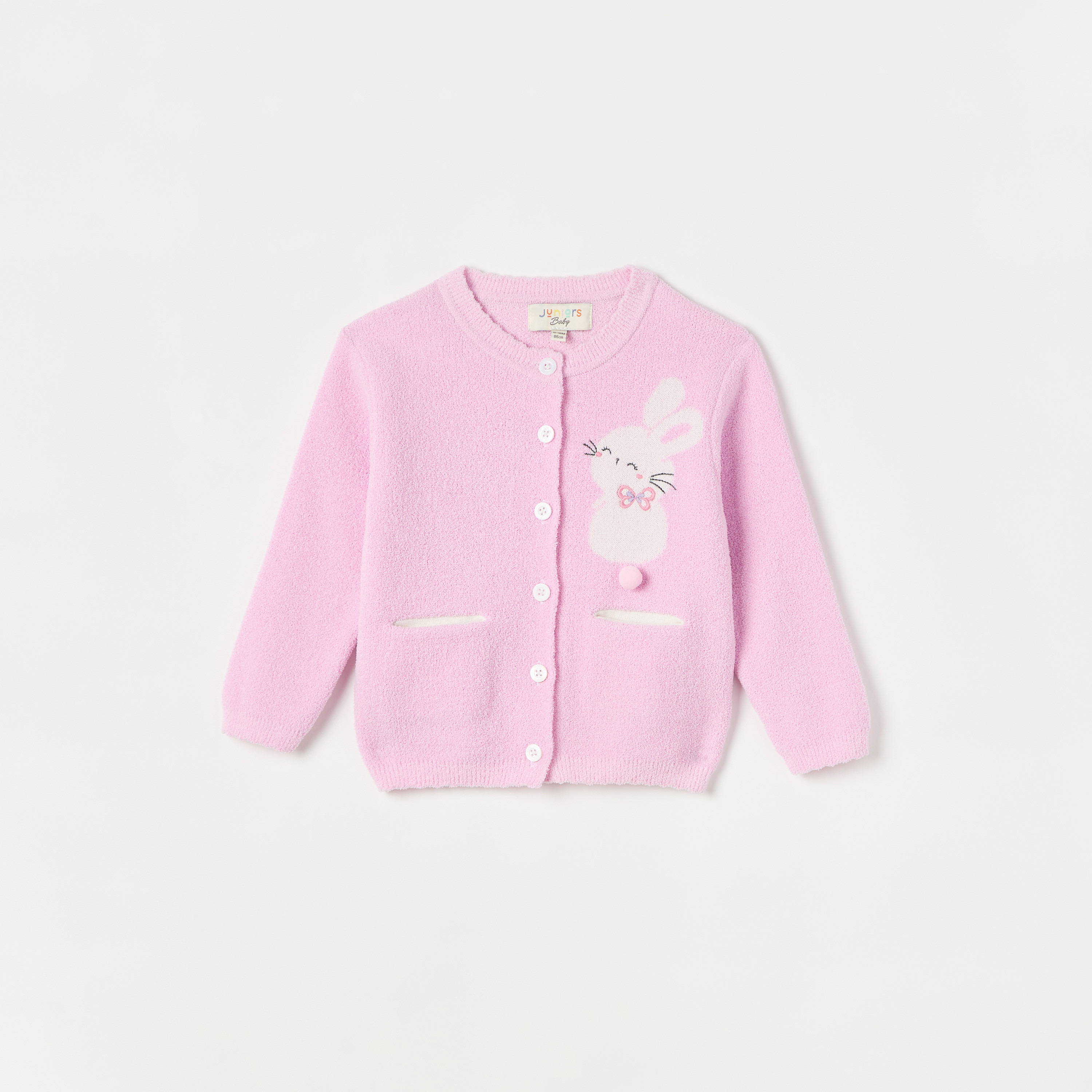 Juniors Bunny Detail Long Sleeves Cardigan with Button Closure-baby-girls-clothing-jumpersandcardigans-image-1