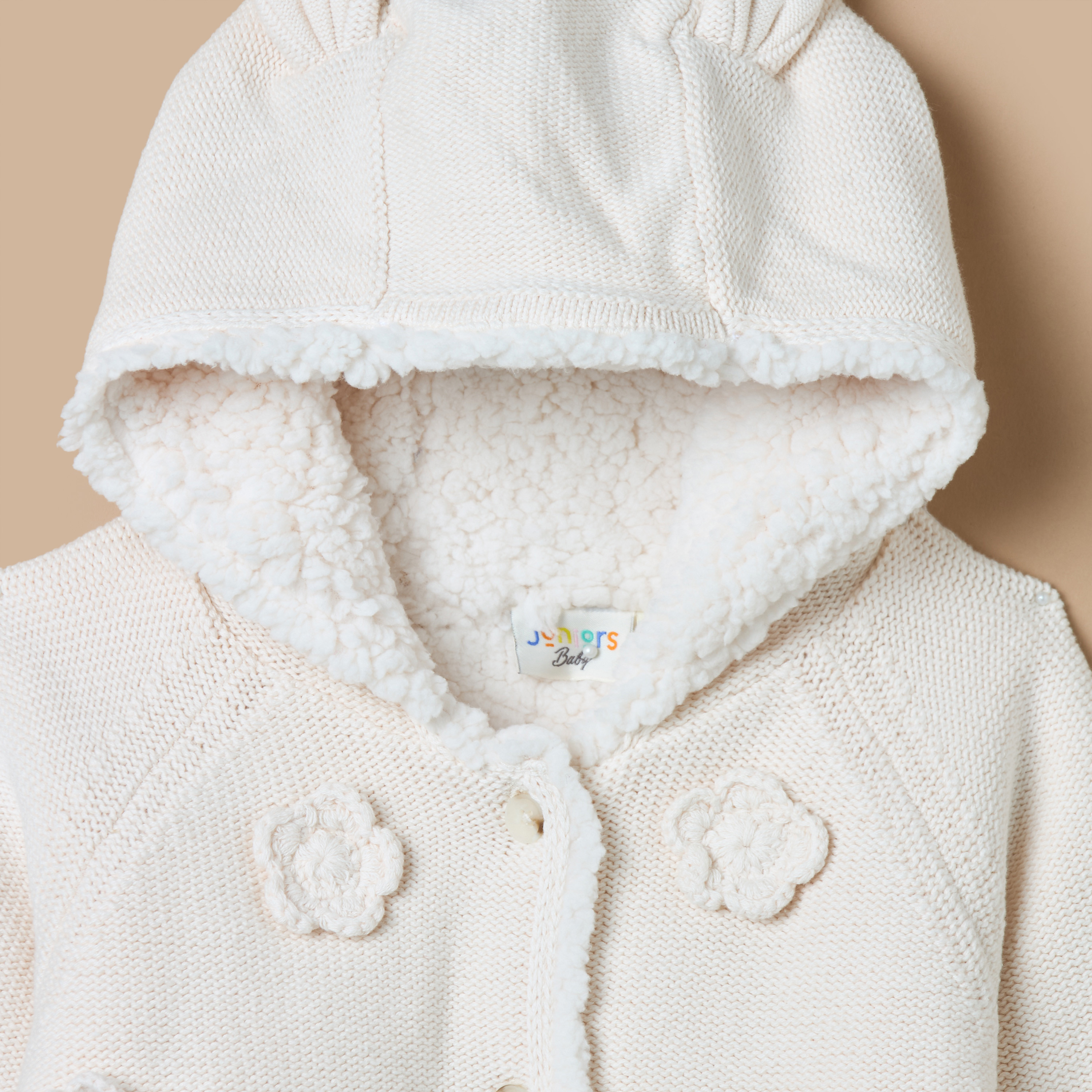 Juniors Floral Embroidered Hooded Cardigan with Long Sleeves and Button Closure-baby-girls-clothing-jumpersandcardigans-image-3