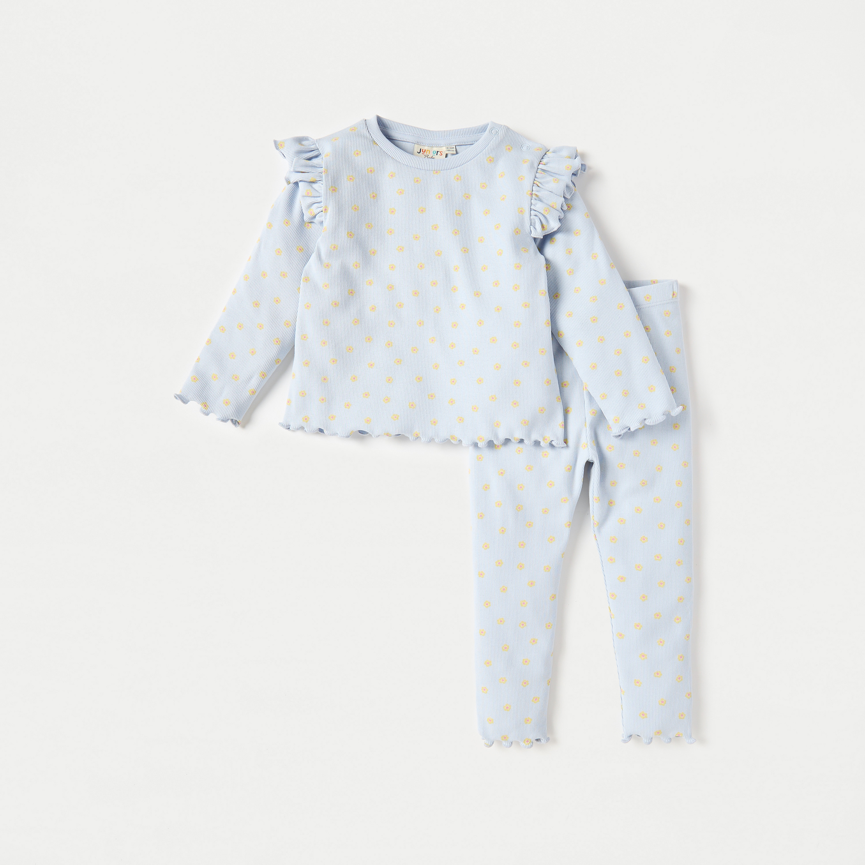 Juniors All-Over Floral Print Top and Leggings Set-baby-girls-clothing-setsandcoords-image-1