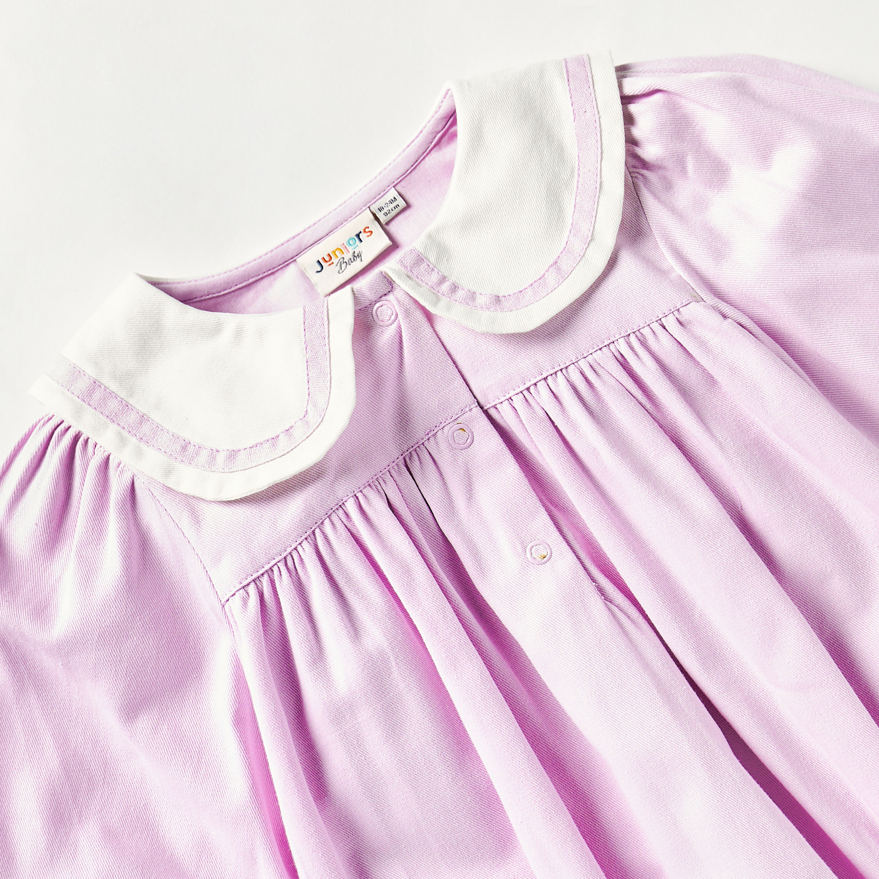 أفرول سادة بياقة بيتر بان وأكمام طويلة من جونيورز-baby-girls-clothing-rompers-image-4