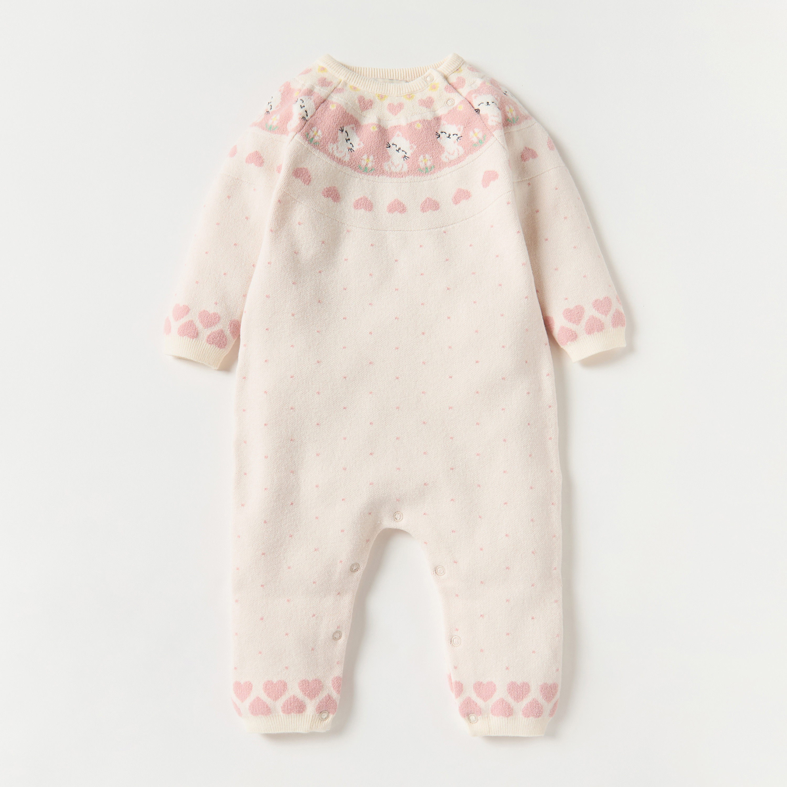 أفرول بأكمام طويلة وأزرار إغلاق وطبعات من جونيورز-baby-girls-clothing-rompers-image-1