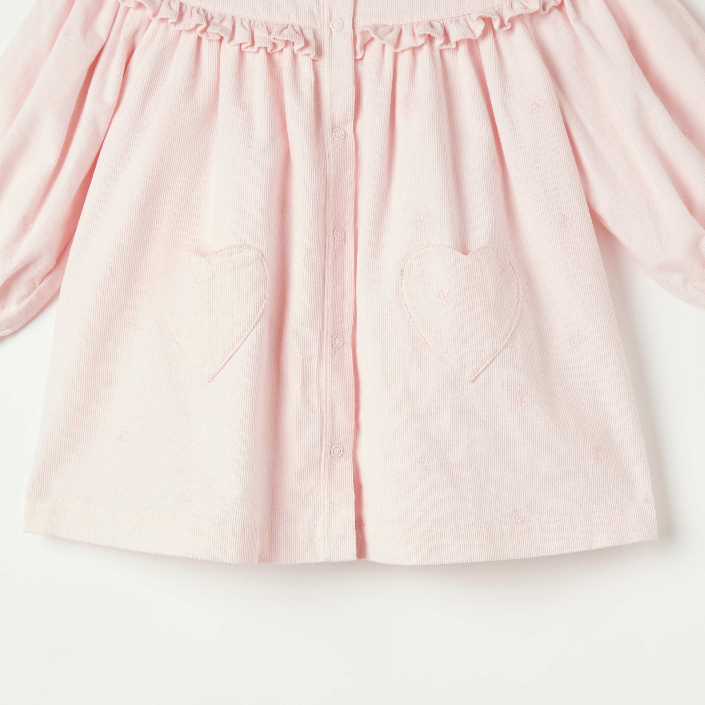 Juniors Ribbed Shirt Dress with Collar and Ruffle Detail-baby-girls-clothing-dressesandjumpsuits-image-4