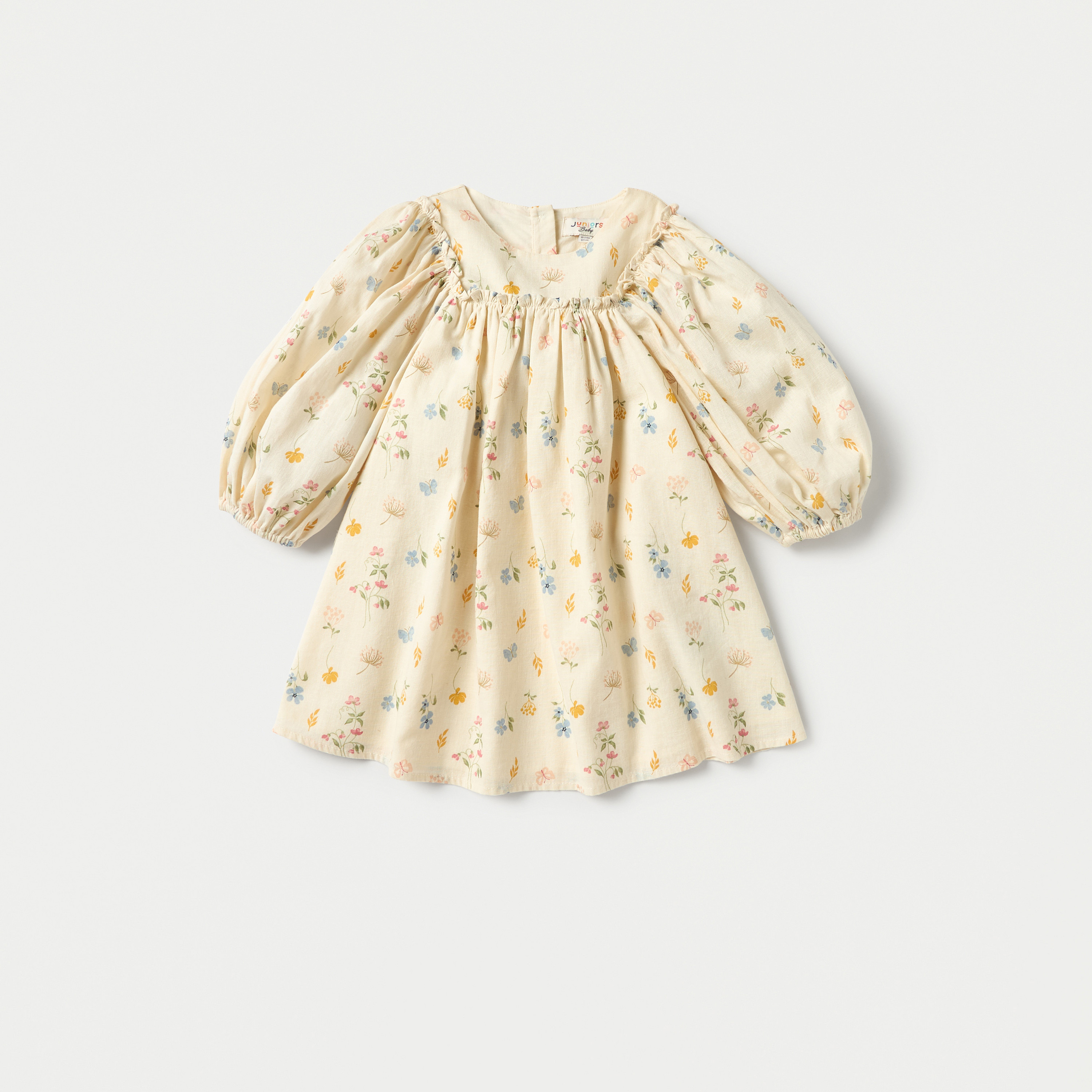 Juniors Floral Print Long Sleeves Empire Dress with Bloomers-baby-girls-clothing-dressesandjumpsuits-image-2