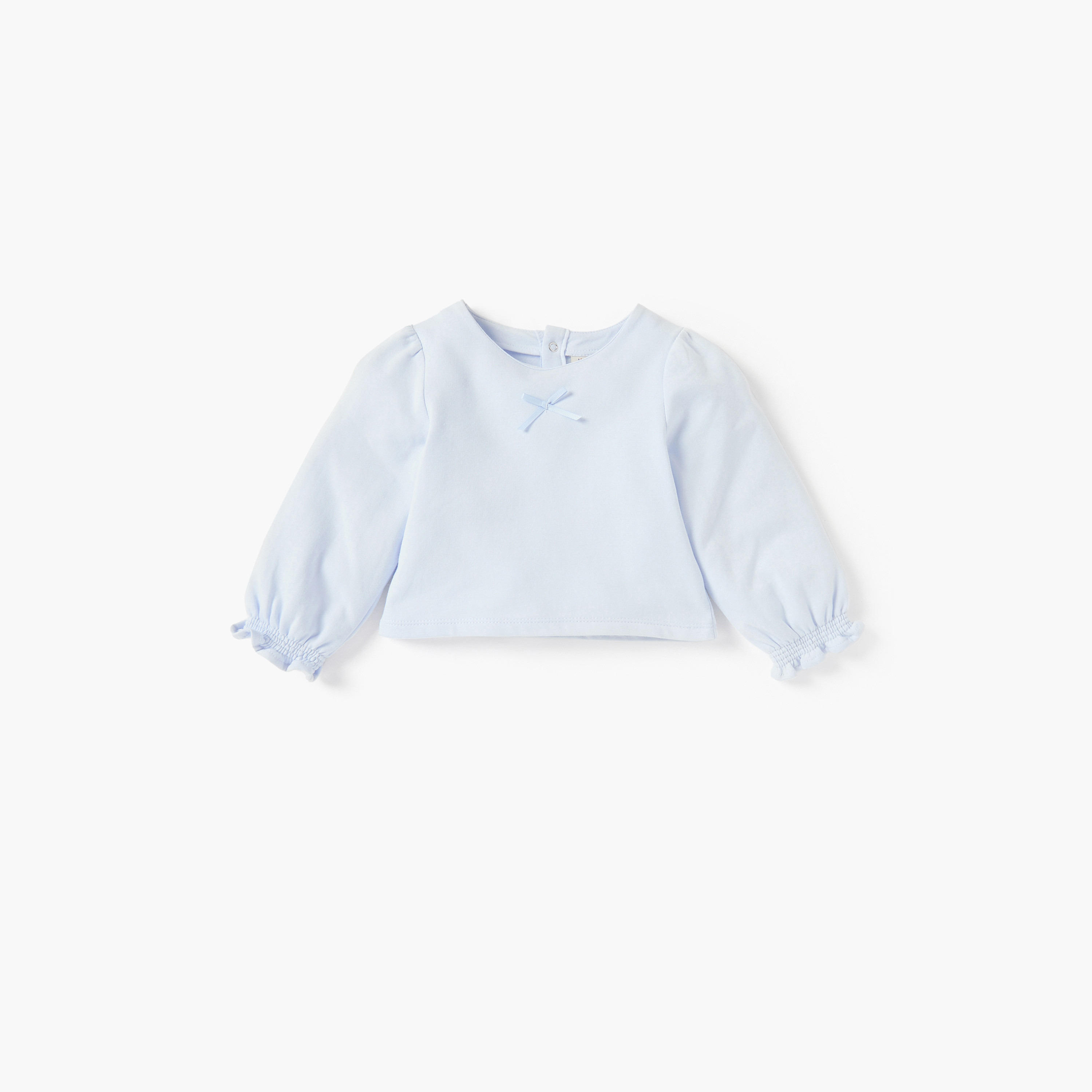 طقم بلوزة بتفاصيل فيونكة وتنورة مع جوارب طويلة من جونيورز-baby-girls-clothing-setsandcoords-image-2