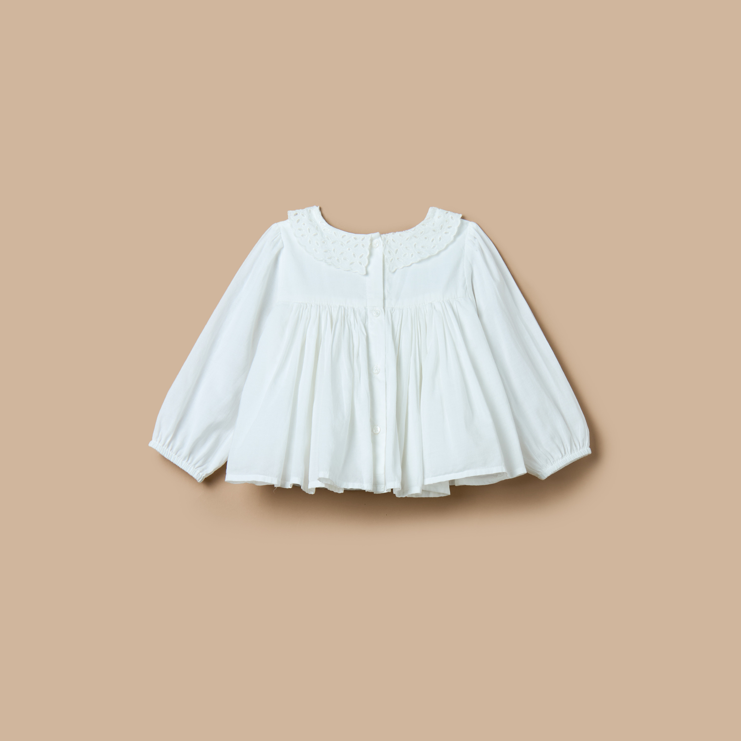 بلوزة إيه لاين سادة بأكمام طويلة وياقة بتفاصيل شيفلي من جيجلز-baby-girls-clothing-blousesandshirts-image-2