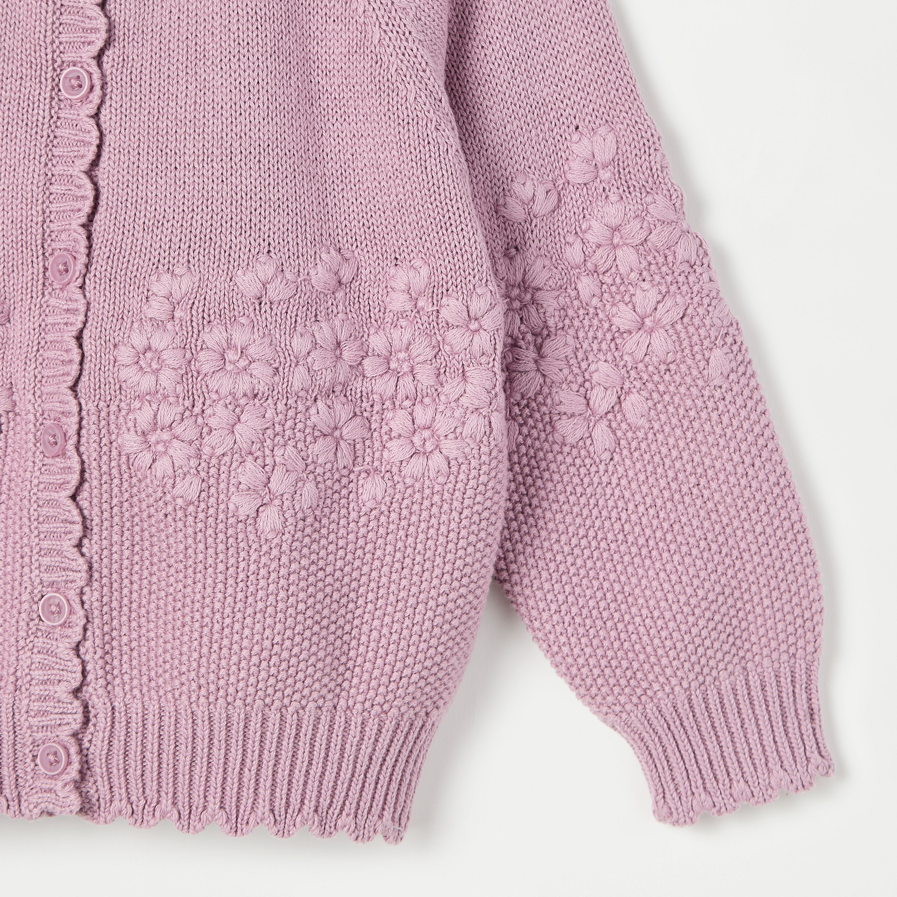 Giggles Floral Embroidered Long Sleeves Cardigan with Button Closure-baby-girls-clothing-jumpersandcardigans-image-3