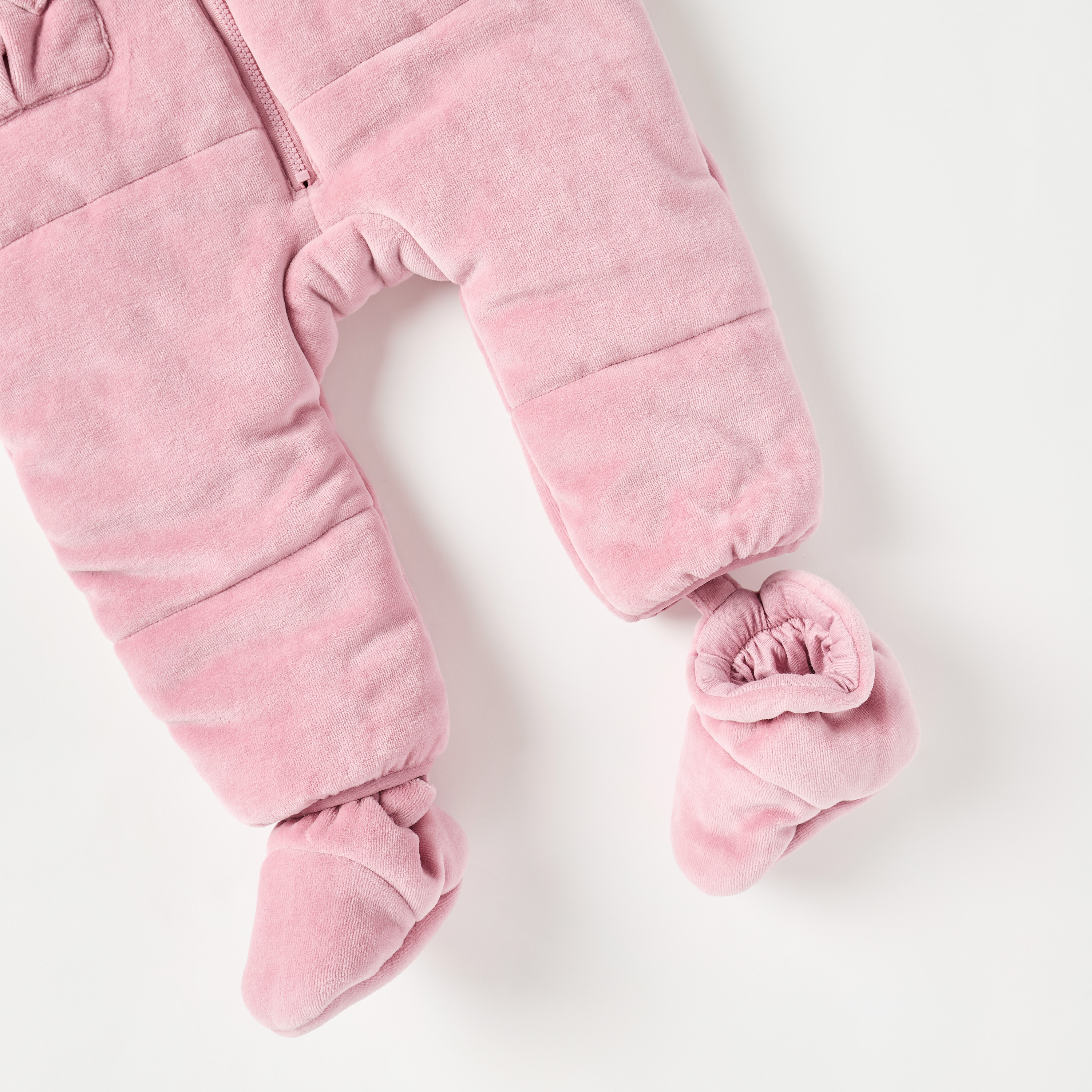 أفرول سادة بقبعة وأكمام طويلة وسحاب إغلاق من جيجلز-baby-girls-clothing-rompers-image-2
