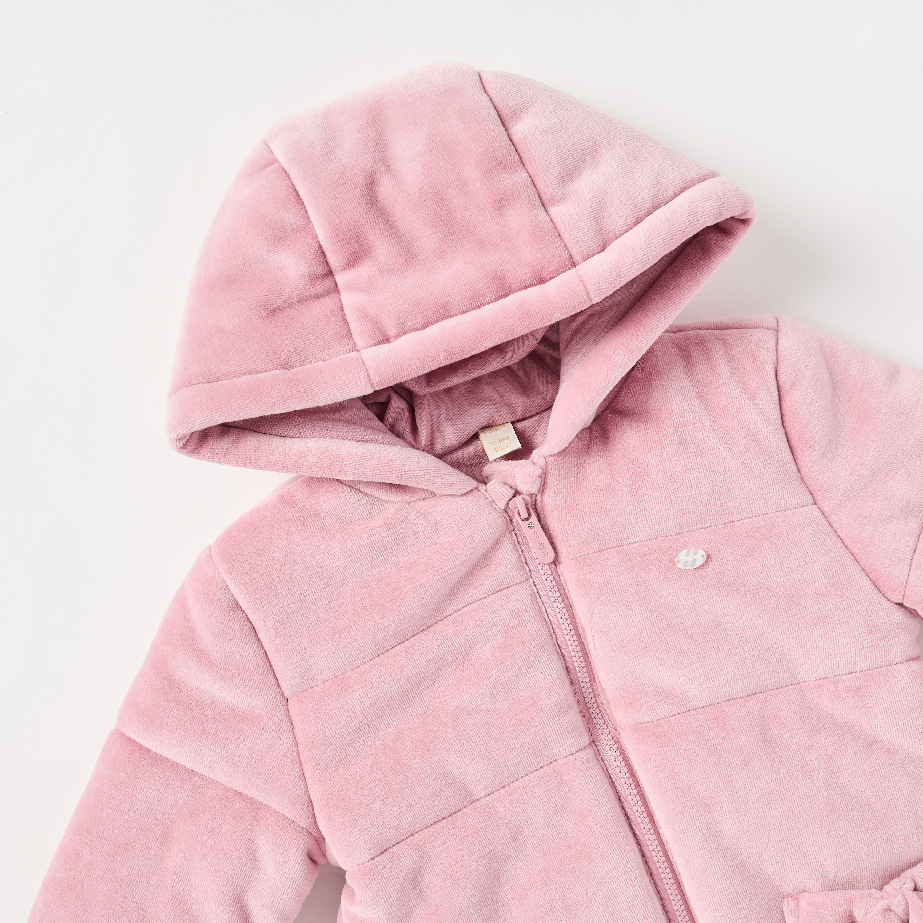 أفرول سادة بقبعة وأكمام طويلة وسحاب إغلاق من جيجلز-baby-girls-clothing-rompers-image-3