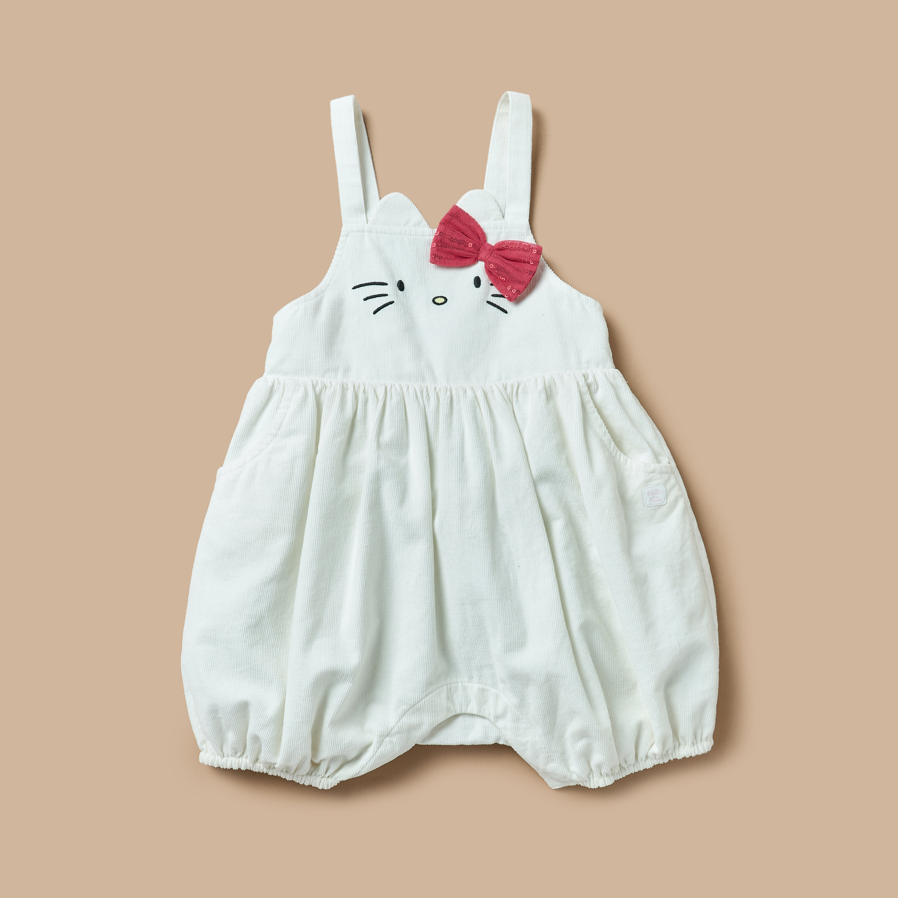 Sanrio Hello Kitty Detail Dungaree and Turtle Neck Top Set-baby-girls-clothing-setsandcoords-image-2