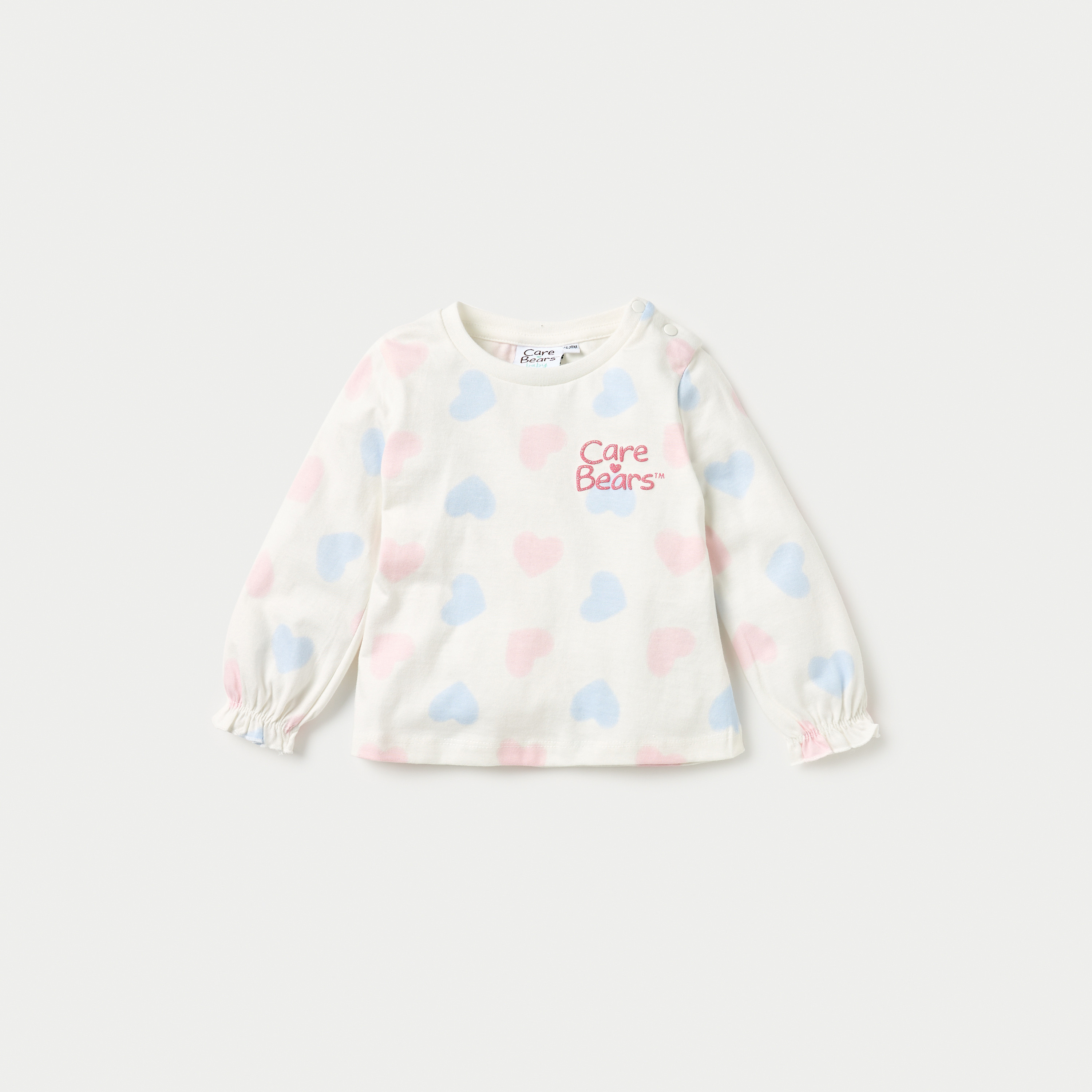 Cloud Co Care Bears Print T-shirt with Crew Neck - Set of 2-baby-girls-clothing-tshirts-image-2