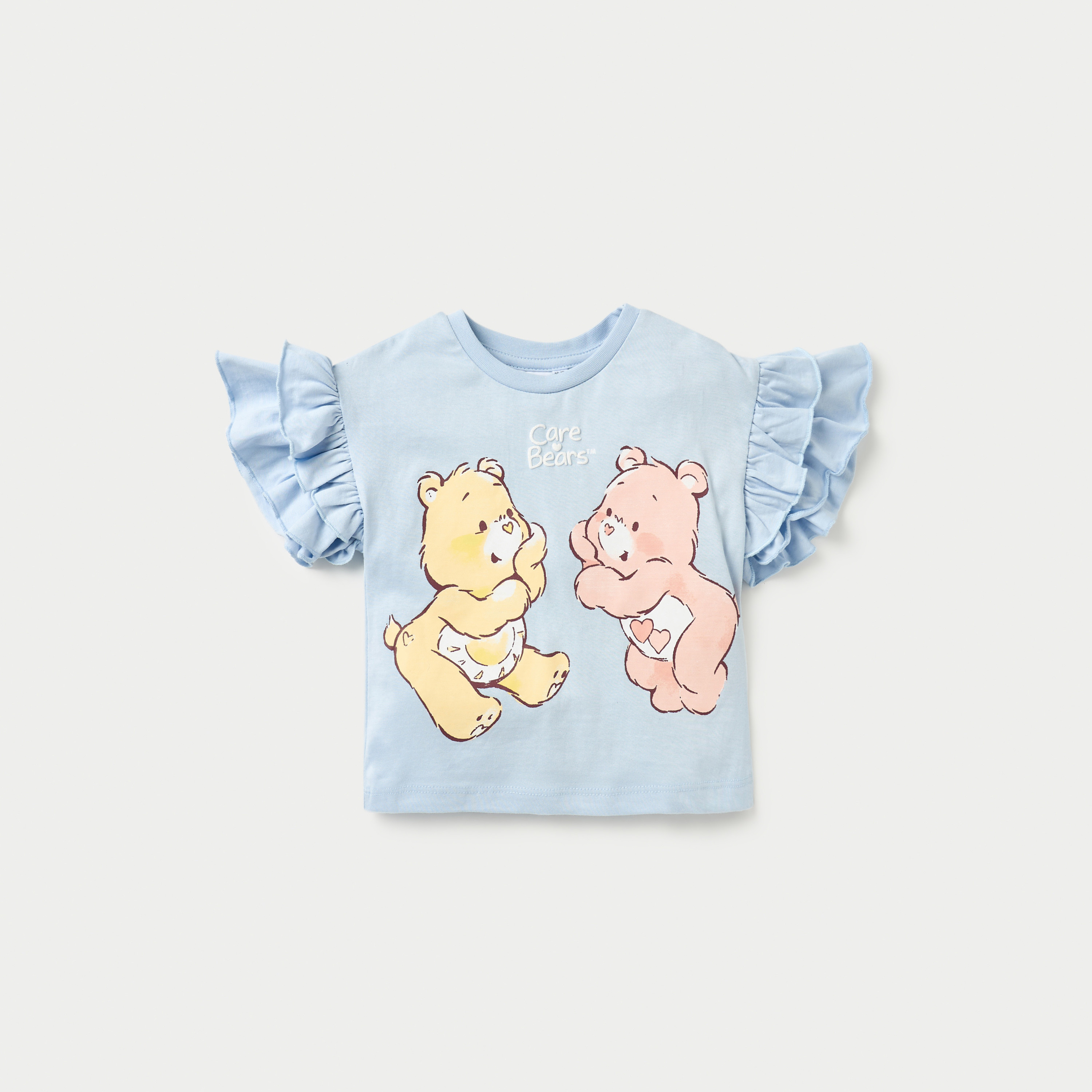 Cloud Co Care Bears Print T-shirt with Crew Neck - Set of 2-baby-girls-clothing-tshirts-image-3