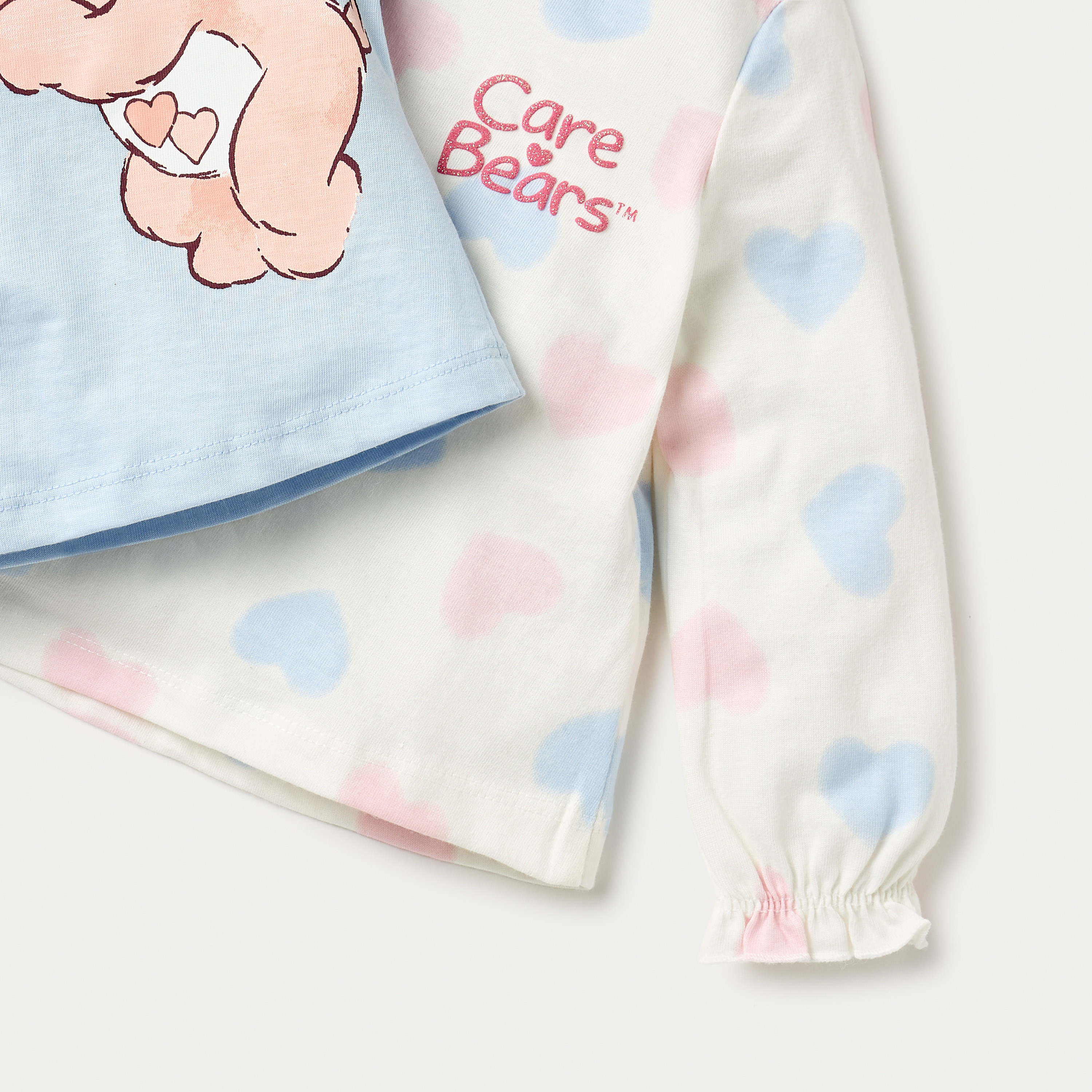 Cloud Co Care Bears Print T-shirt with Crew Neck - Set of 2-baby-girls-clothing-tshirts-image-5