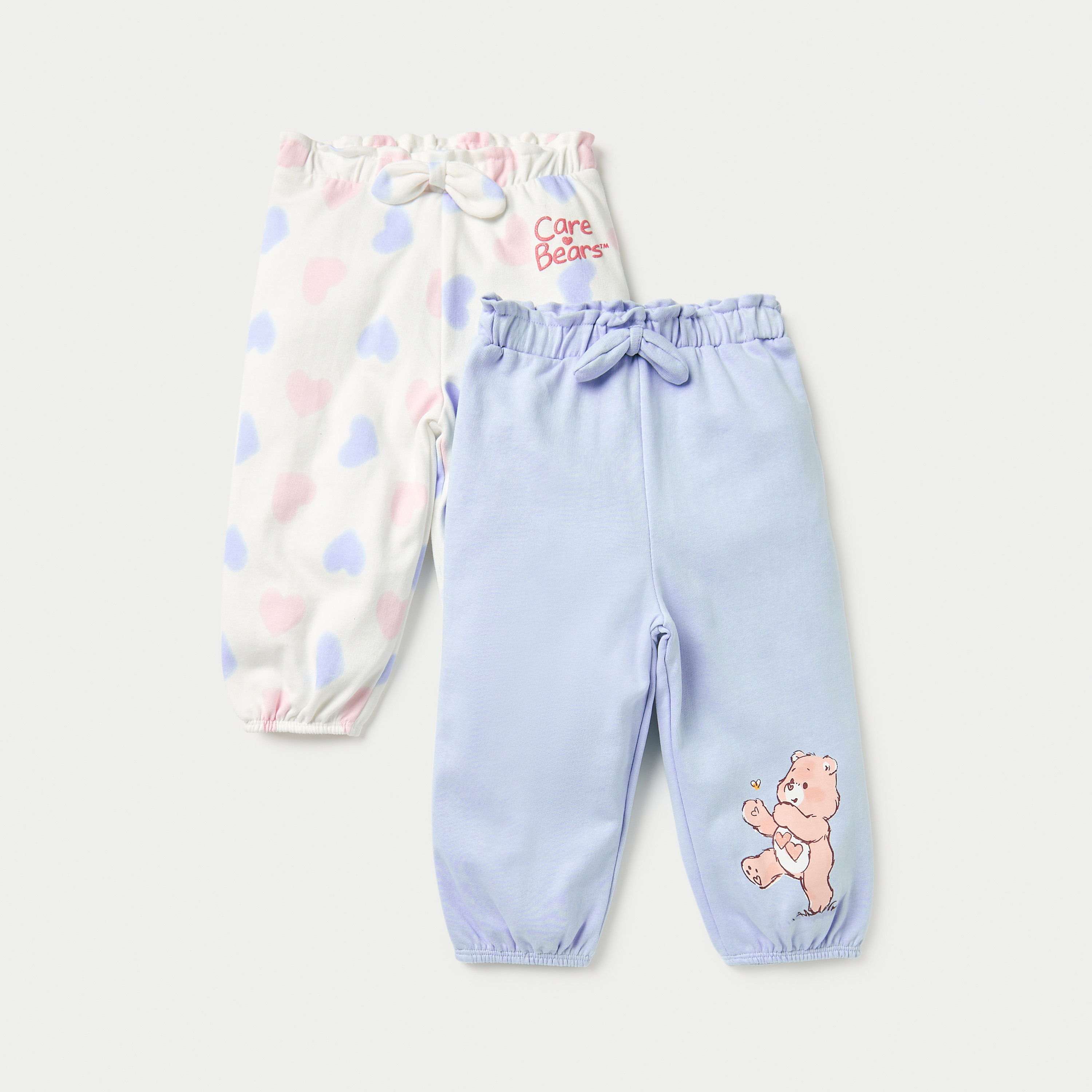 Cloud Co Care Bear Print Joggers with Bow Detail - Set of 2-baby-girls-clothing-bottoms-joggersandtrackpants-image-1