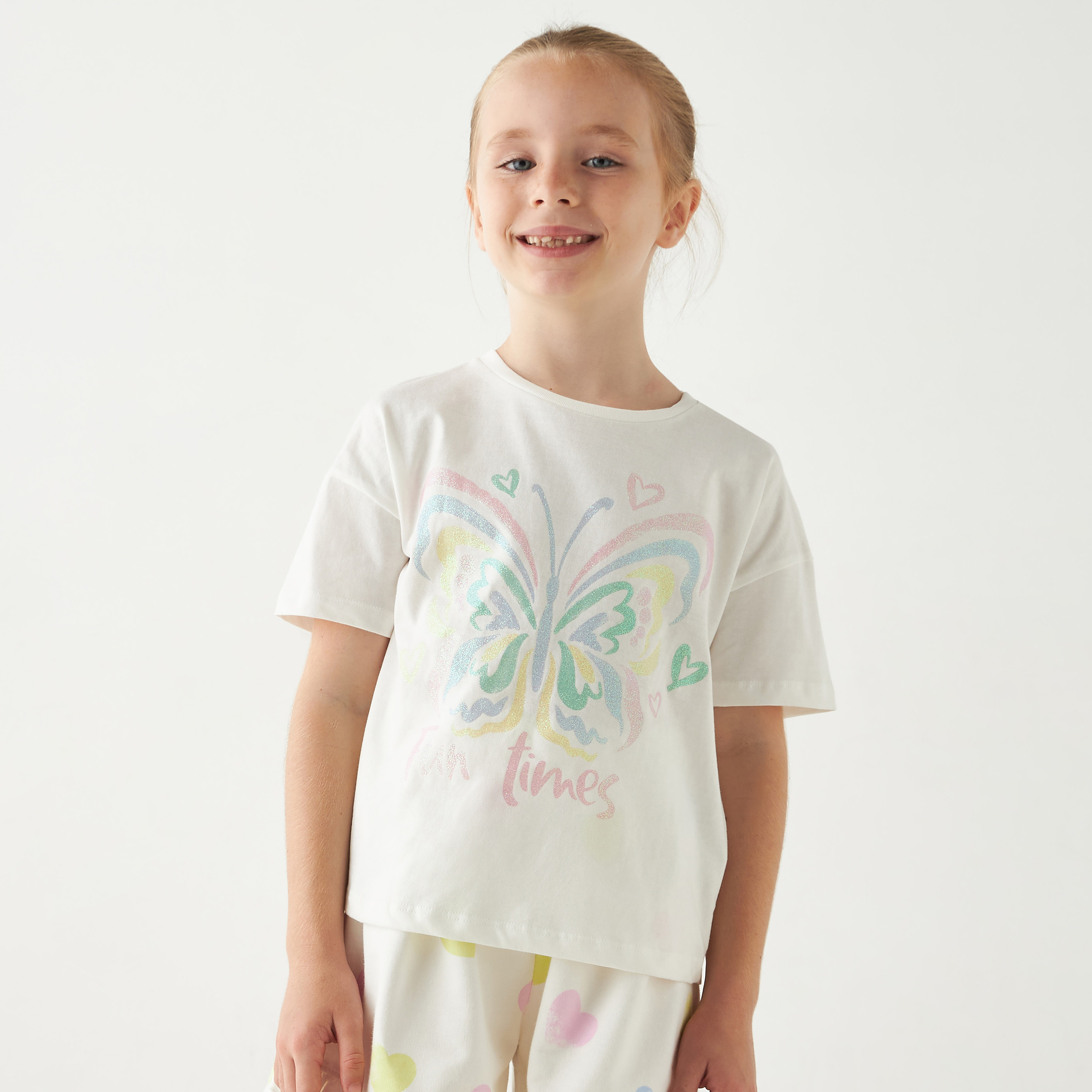 تيشيرت بأكمام قصيرة وطبعات جرافيك من جونيورز-girls-clothing-tshirts-image-1