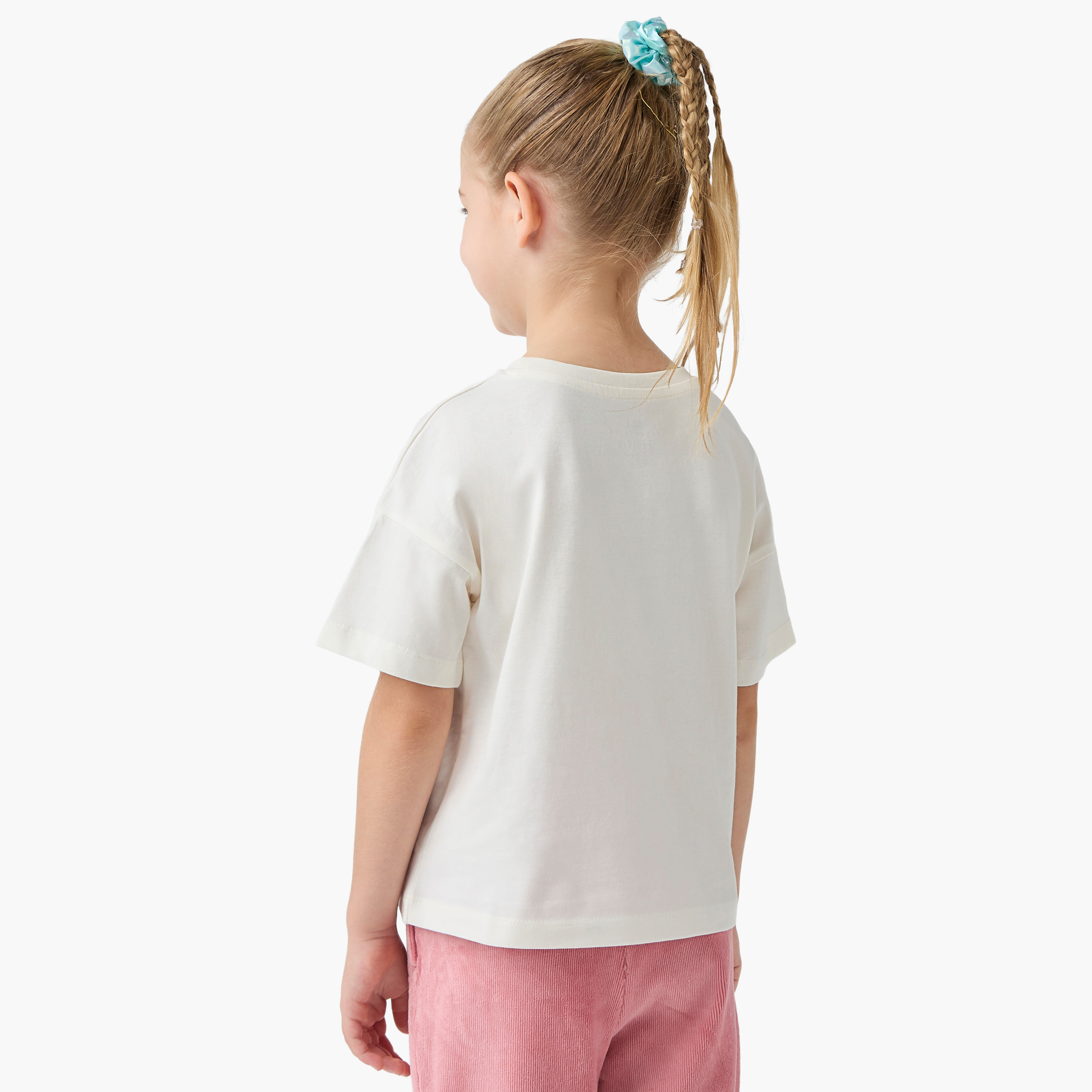 Juniors Kitten Print Crew Neck T-shirt with Bow Accent-girls-clothing-tshirts-image-3