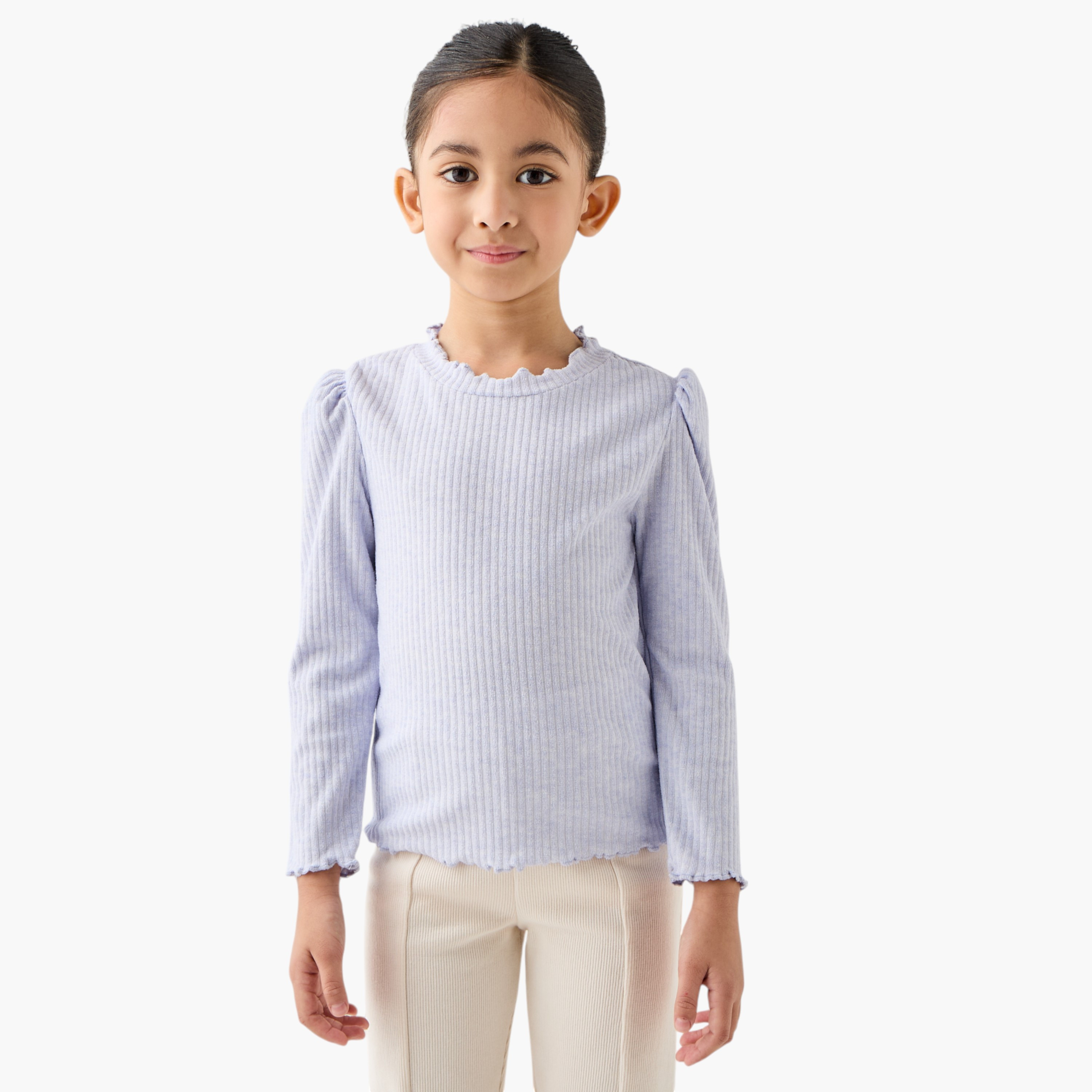 Juniors Ribbed T-shirt with Long Sleeves - Set of 2-girls-clothing-tshirts-image-2