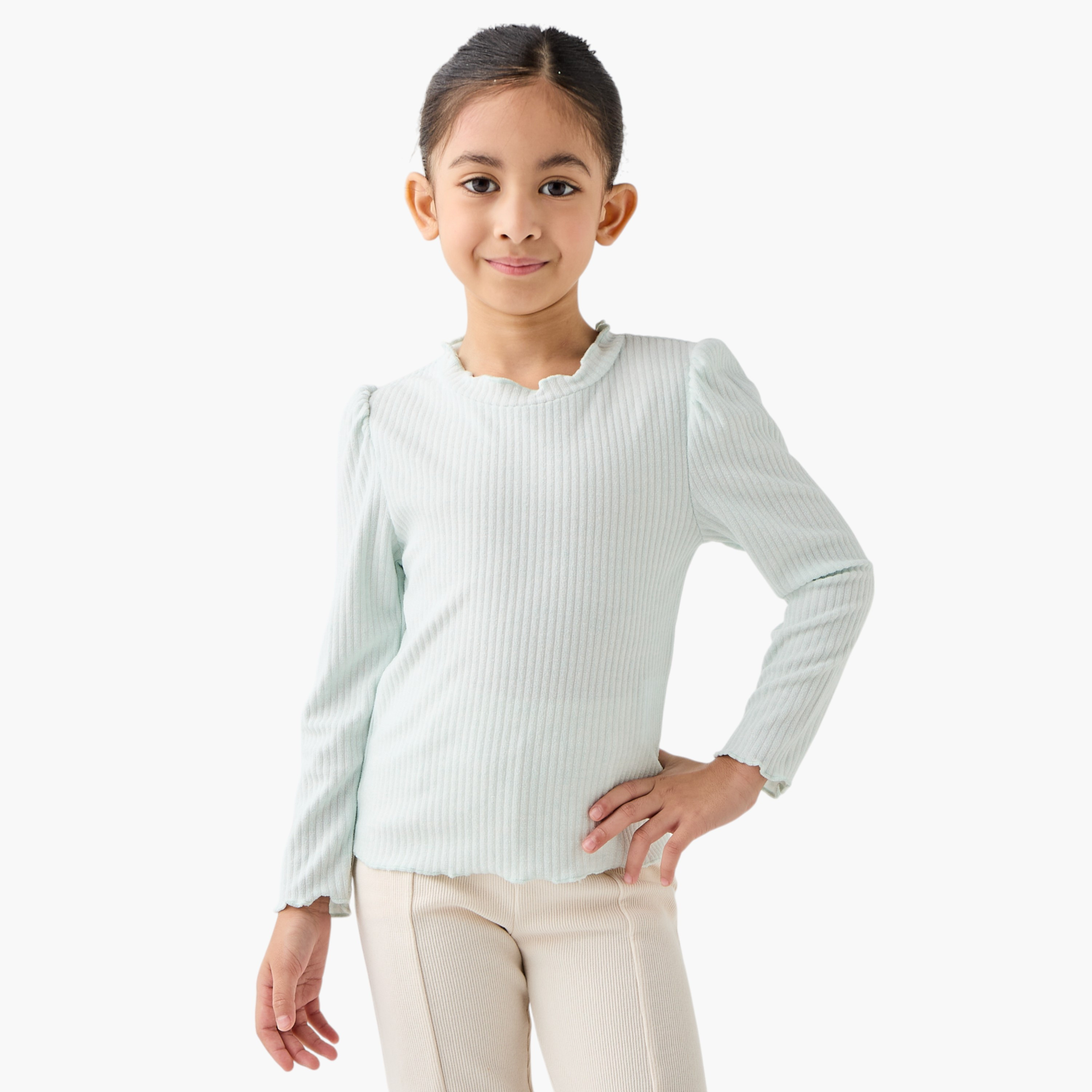 Juniors Ribbed T-shirt with Long Sleeves - Set of 2-girls-clothing-tshirts-image-6