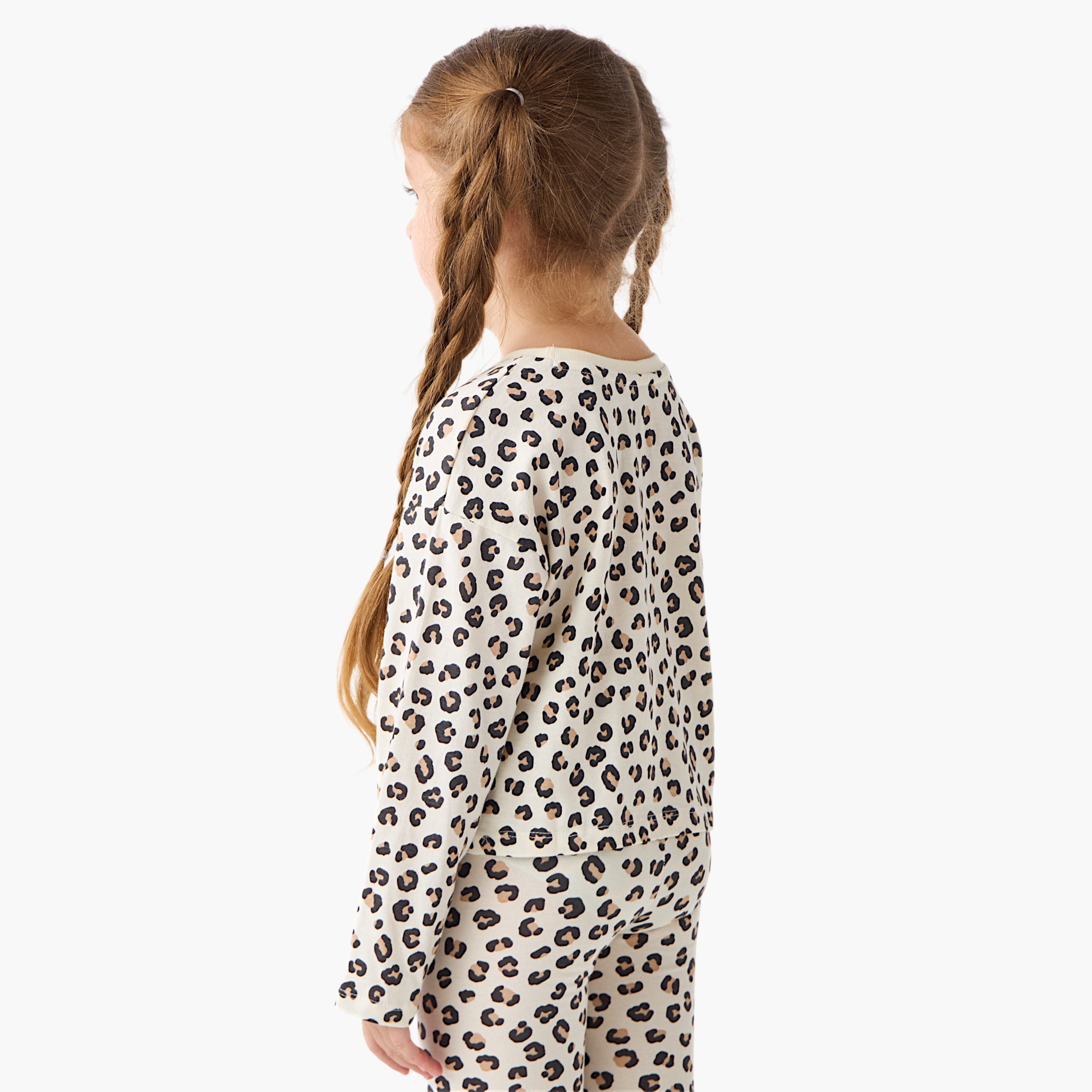 Juniors Printed T-shirt with Crew Neck and Long Sleeves - Set of 2-girls-clothing-tshirts-image-4