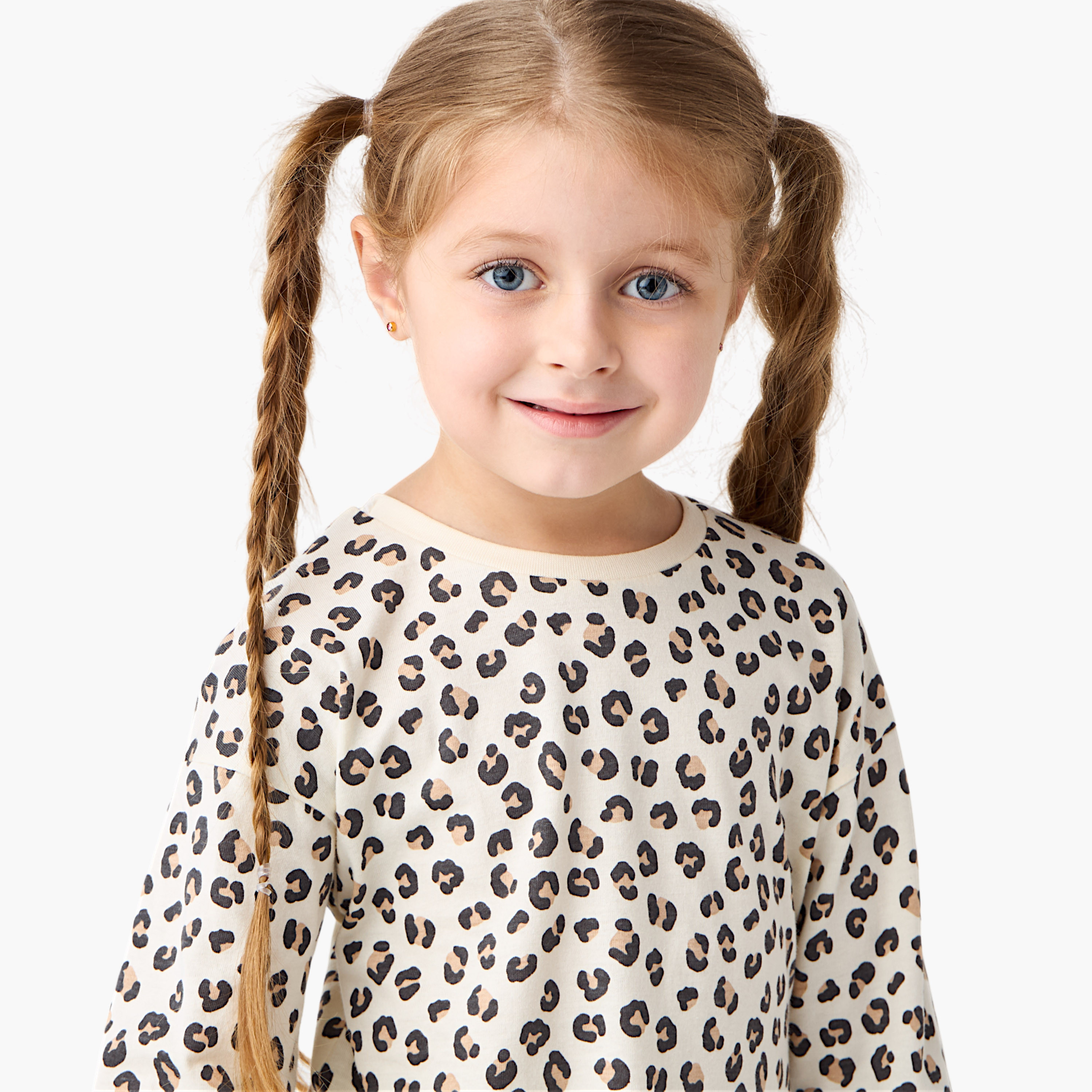 Juniors Printed T-shirt with Crew Neck and Long Sleeves - Set of 2-girls-clothing-tshirts-image-5
